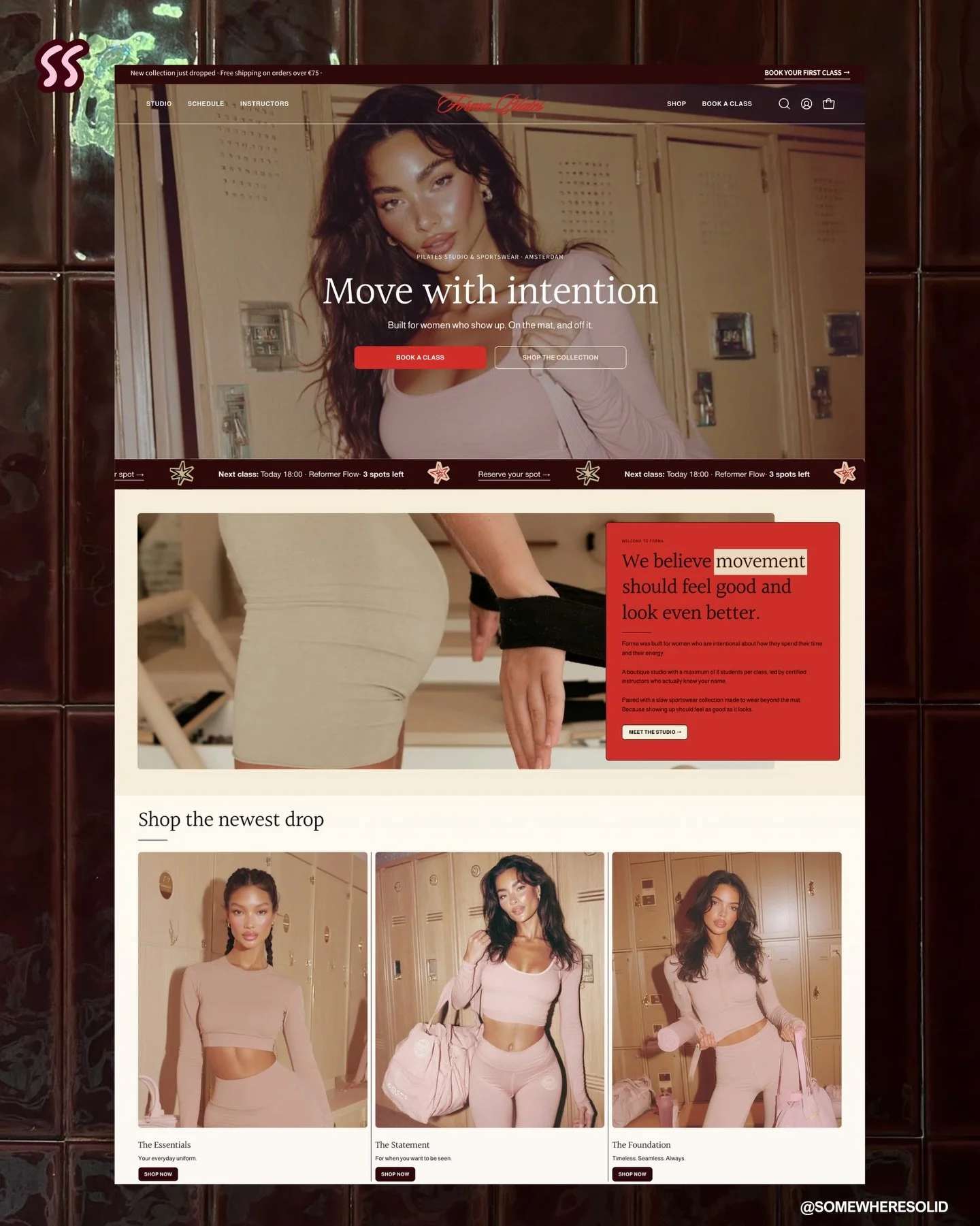 Passion Project: Forma Pilates Studio 🍒

Voor dit project heb ik een Shopify webshop ontworpen voor een pilates studio die zowel een fysieke studio heeft als een online webshop. Ik heb voor de branding gekozen voor een hele andere stijl dan de stand