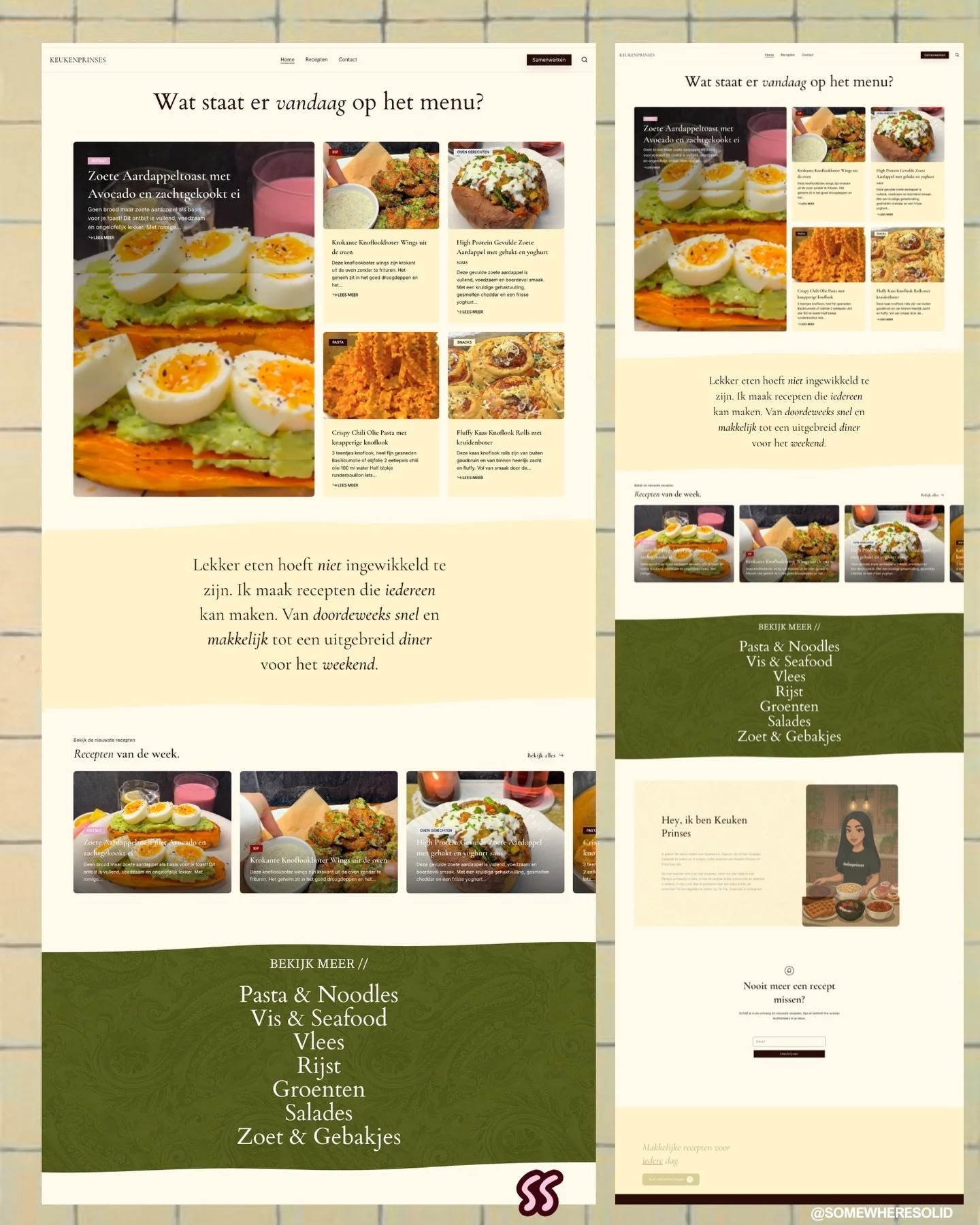 Yess,  @keukenprinses.nl site is live 🍝✨
aka de Banksy van de keuken (iykyk) 

Ik heb haar website mogen ontwerpen en vertalen naar een plek waar al haar recepten echt tot leven komen. Overzichtelijk en gewoon lekker om doorheen te scrollen. Stay tu