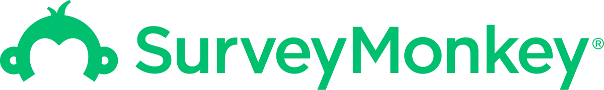SurveyMonkey logo featuring a stylized green monkey face and the company name in green text.