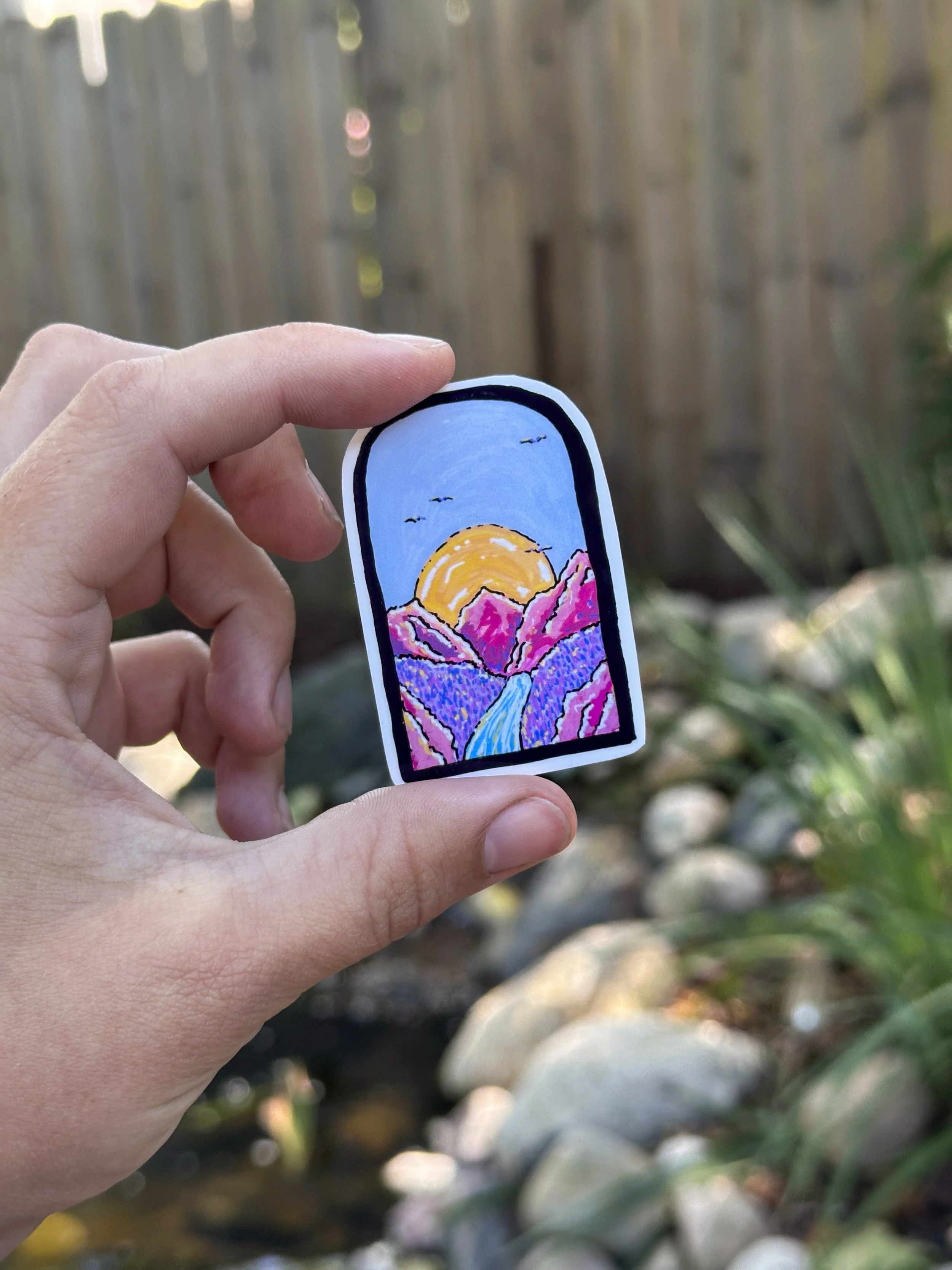 Mountain Sunrise Mini Sticker