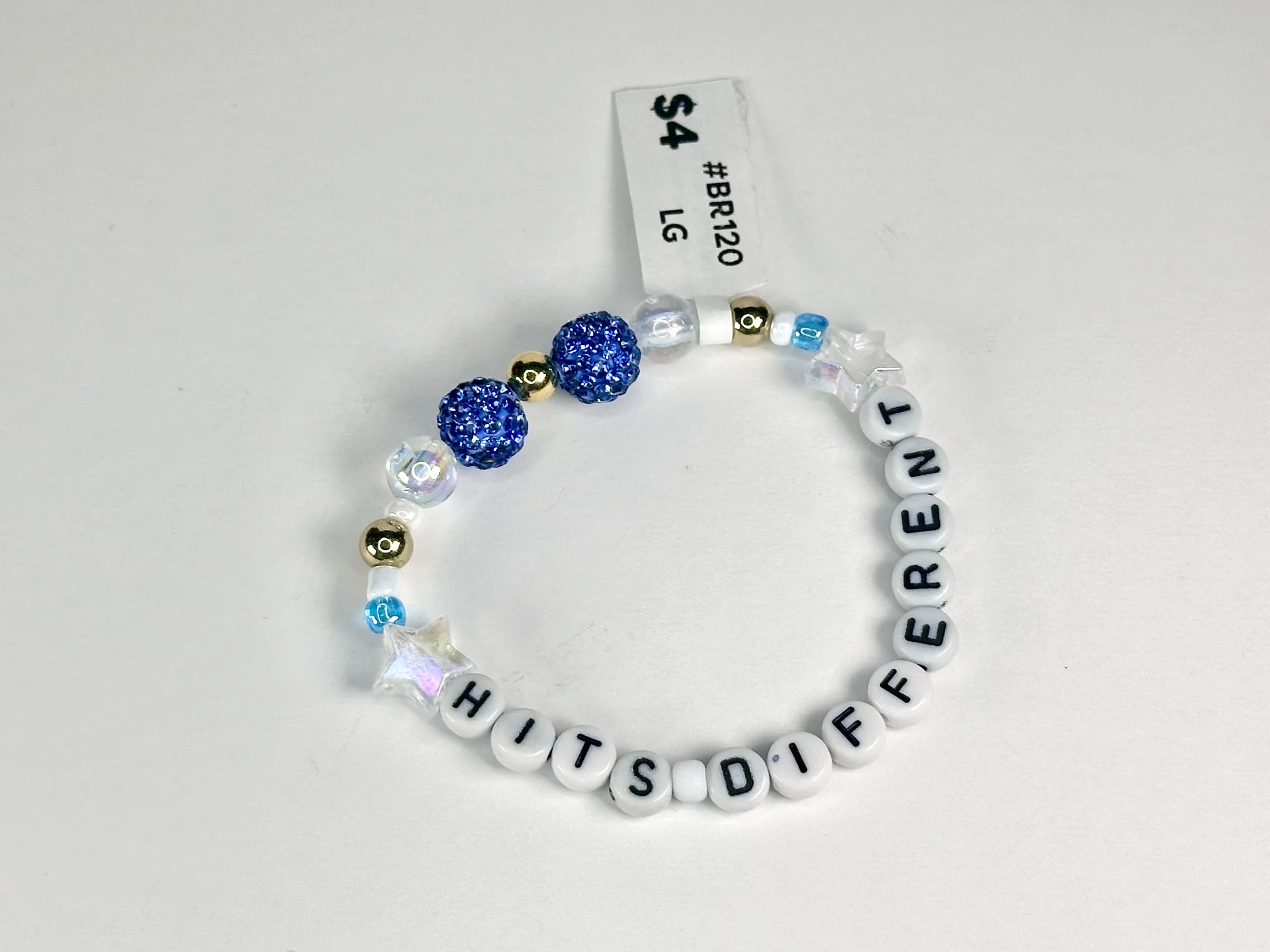 Large "Hits Different" Beaded Stretch Bracelet | Acrylic Bead Bracelet