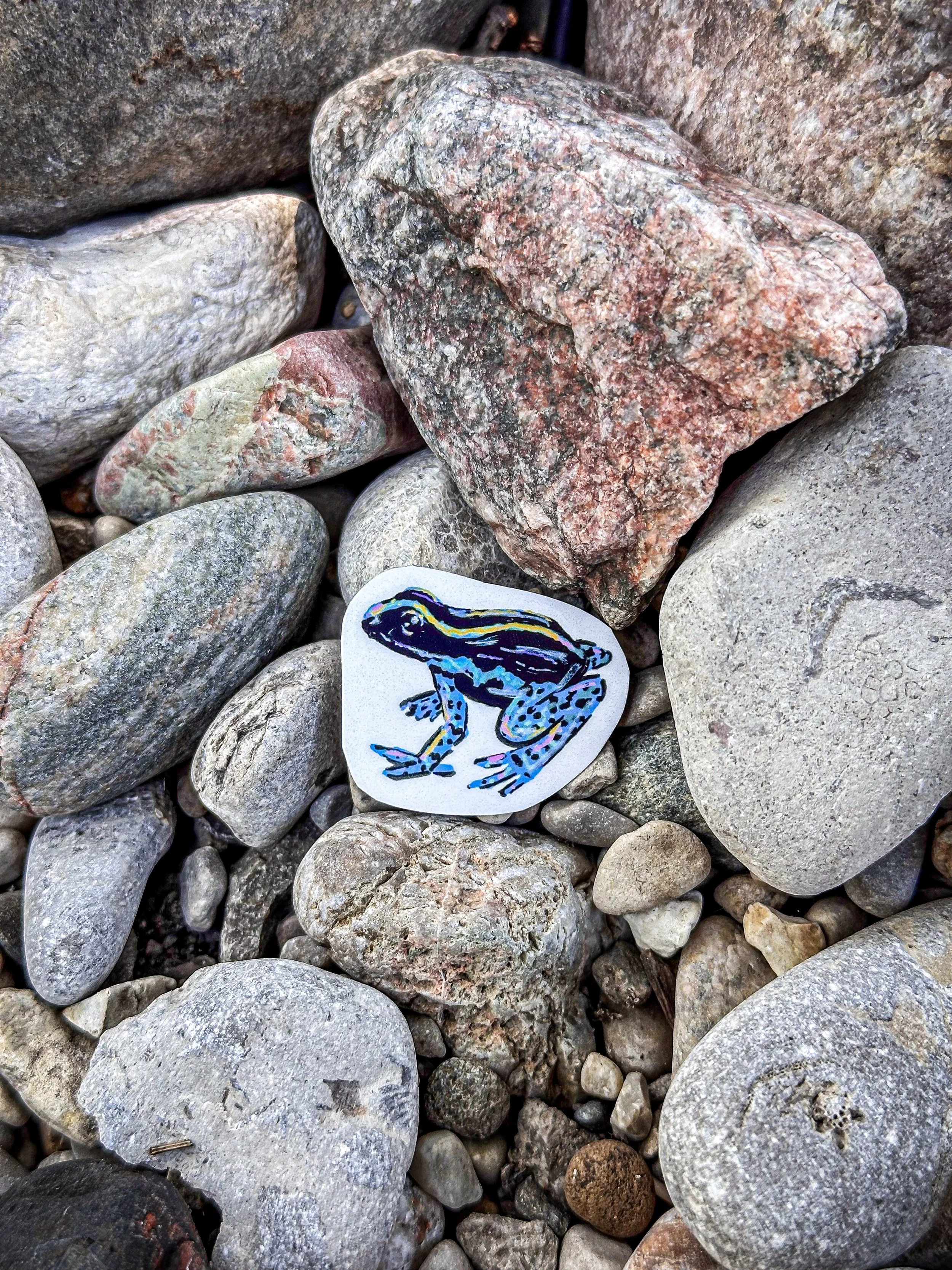 Small Blue Dart Frog Stickers 2.jpg