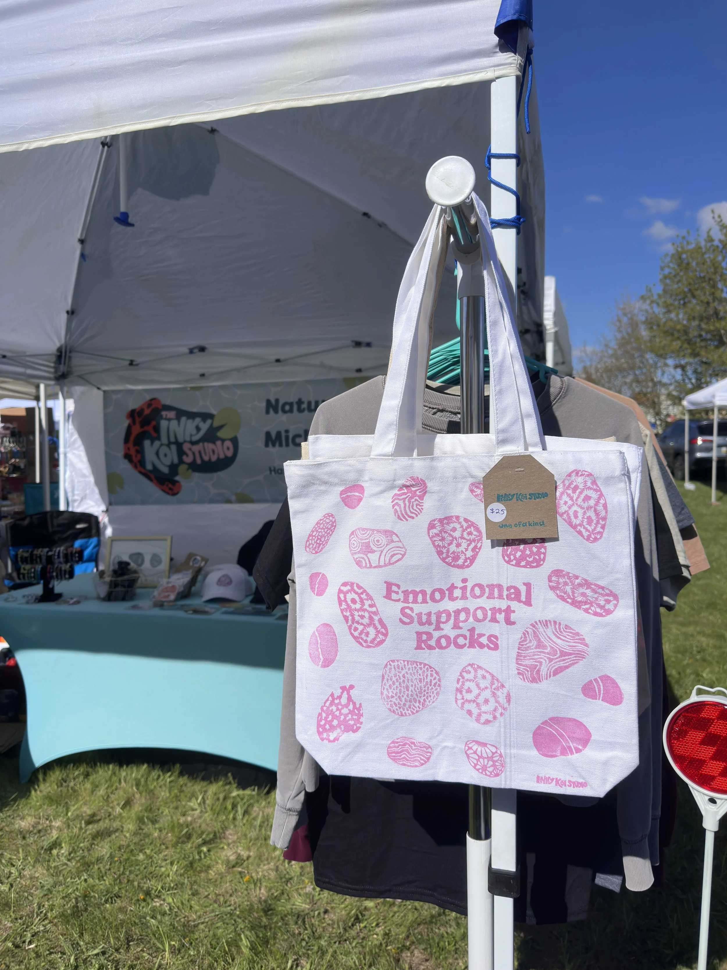 Emotional Support Rocks Tote - Hand Printed Pink.jpeg