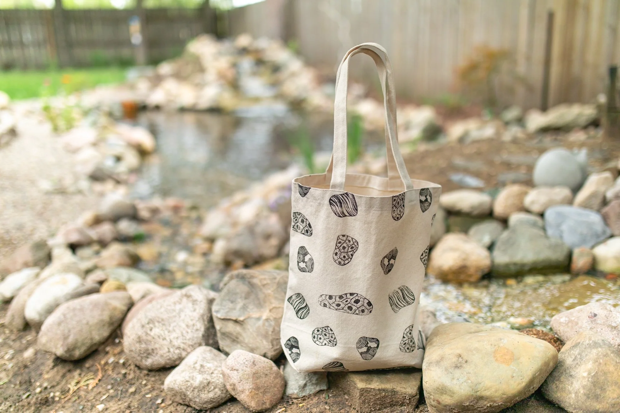 Michigan Rockhound Hand Printed Canvas Tote Bag | Personalized Rockhound Tote