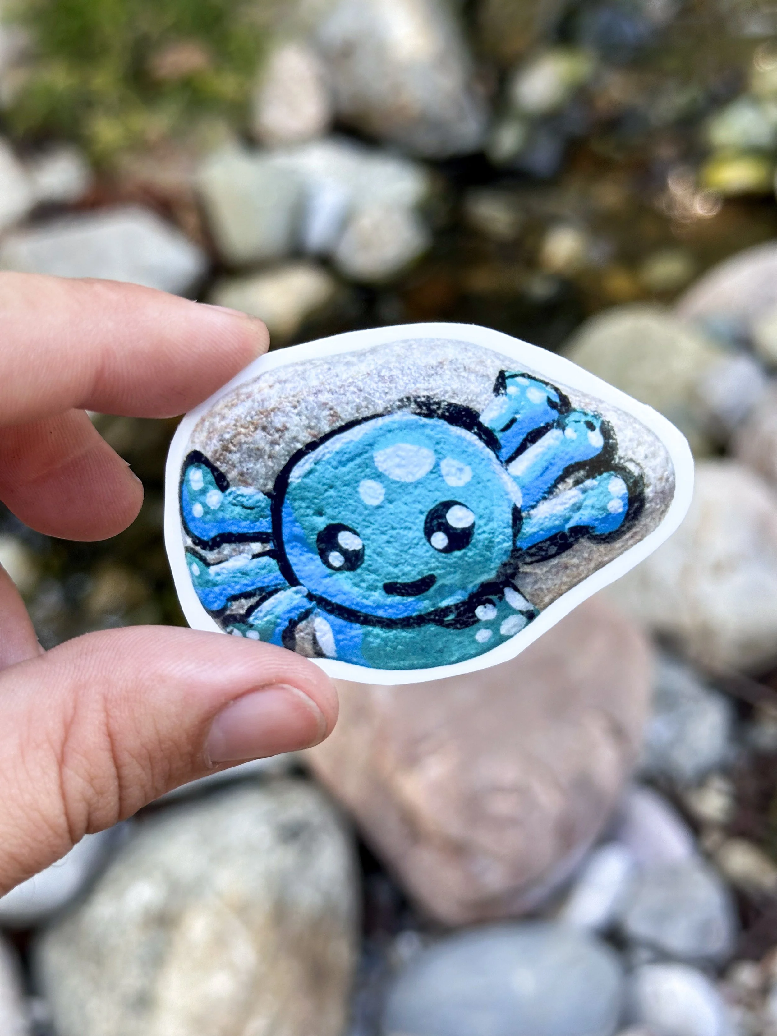Med Blue Axolotl Rock Sticker 1.jpg
