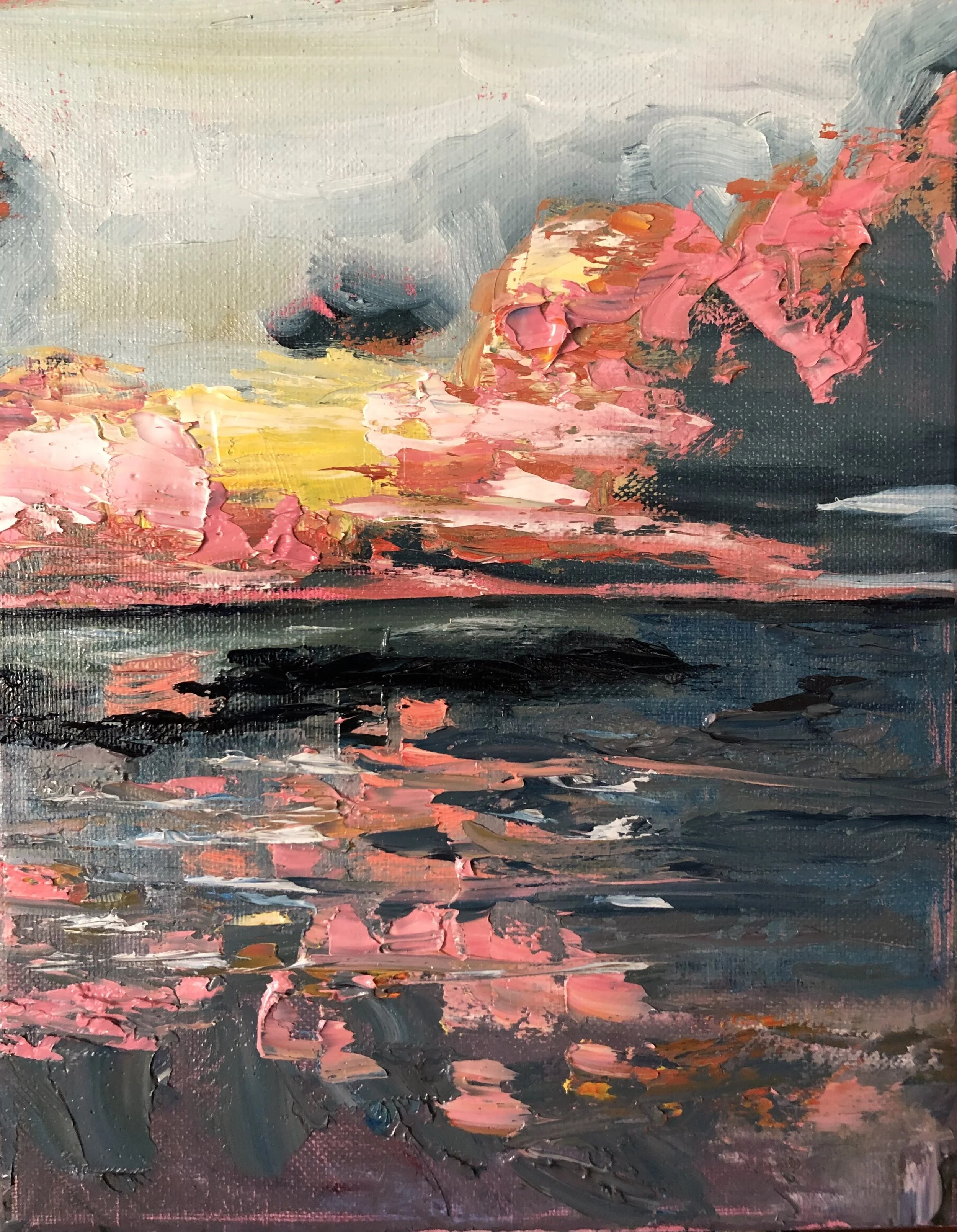Sunset, 2025. Oil on canvas - 8"x 10" SOLD