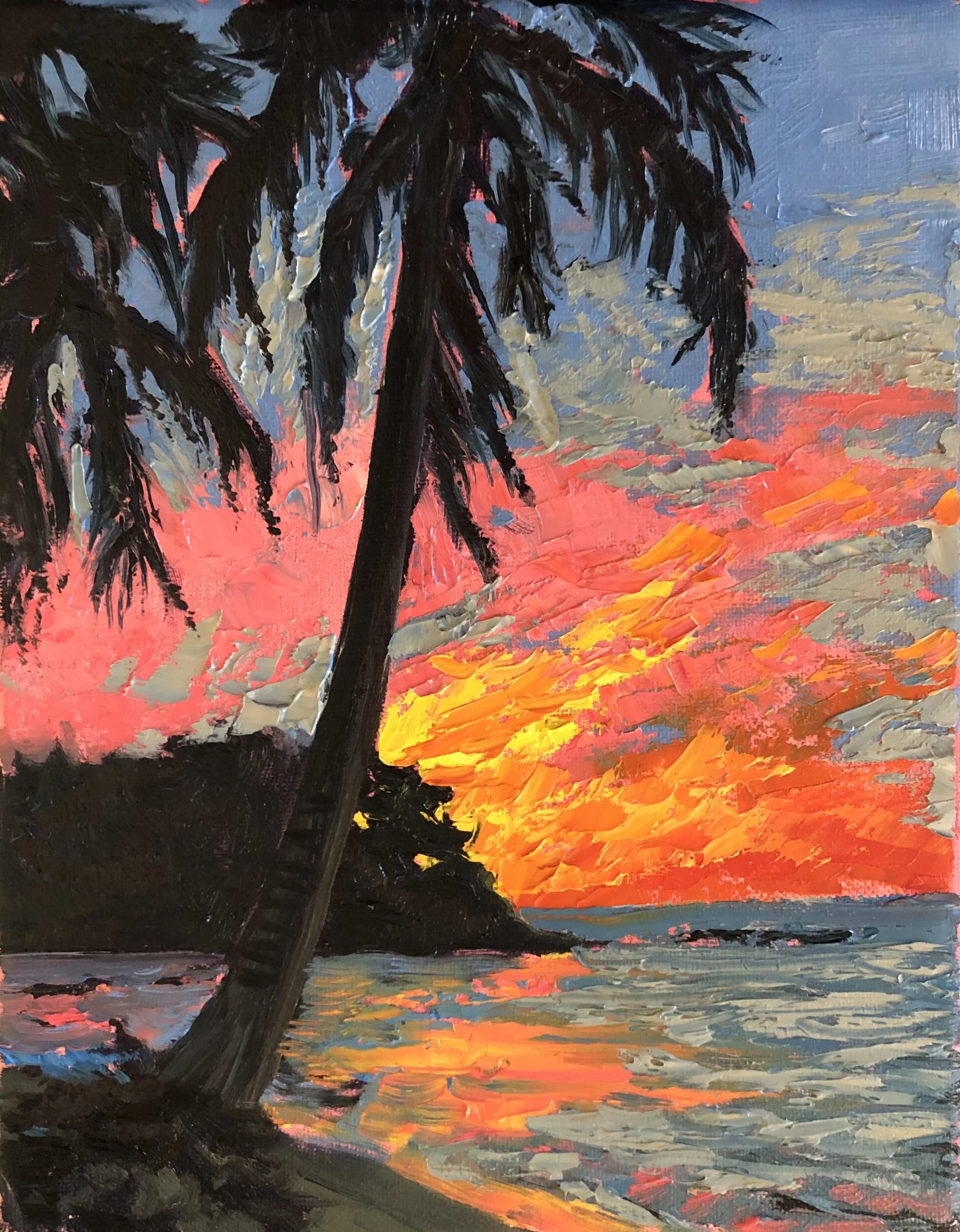 Nayarit Sunset, 2025. Oil on canvas - 8"x10" SOLD