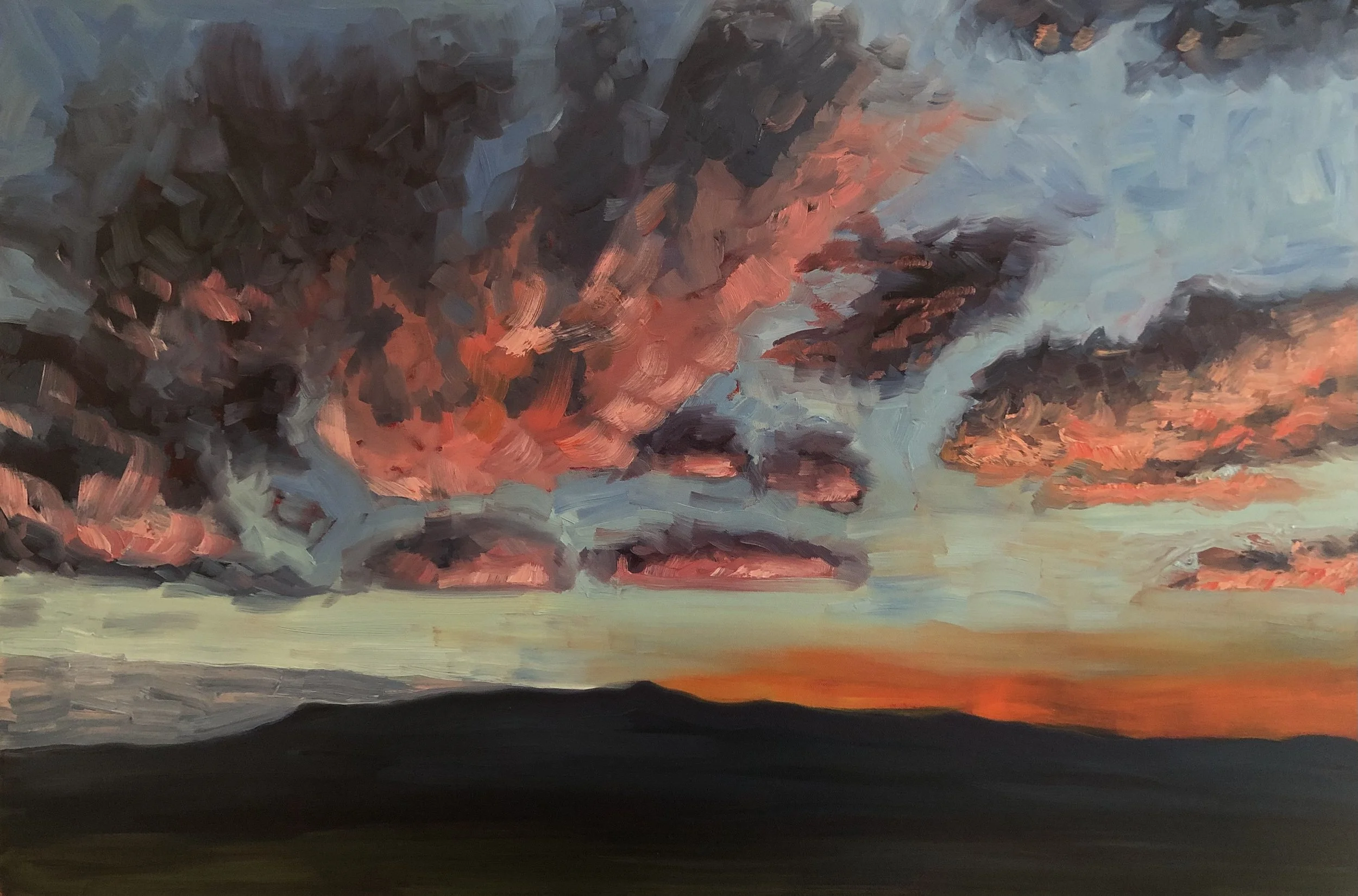 Wyoming Sunset, 2024. Oil on canvas - 36" x 24"  SOLD