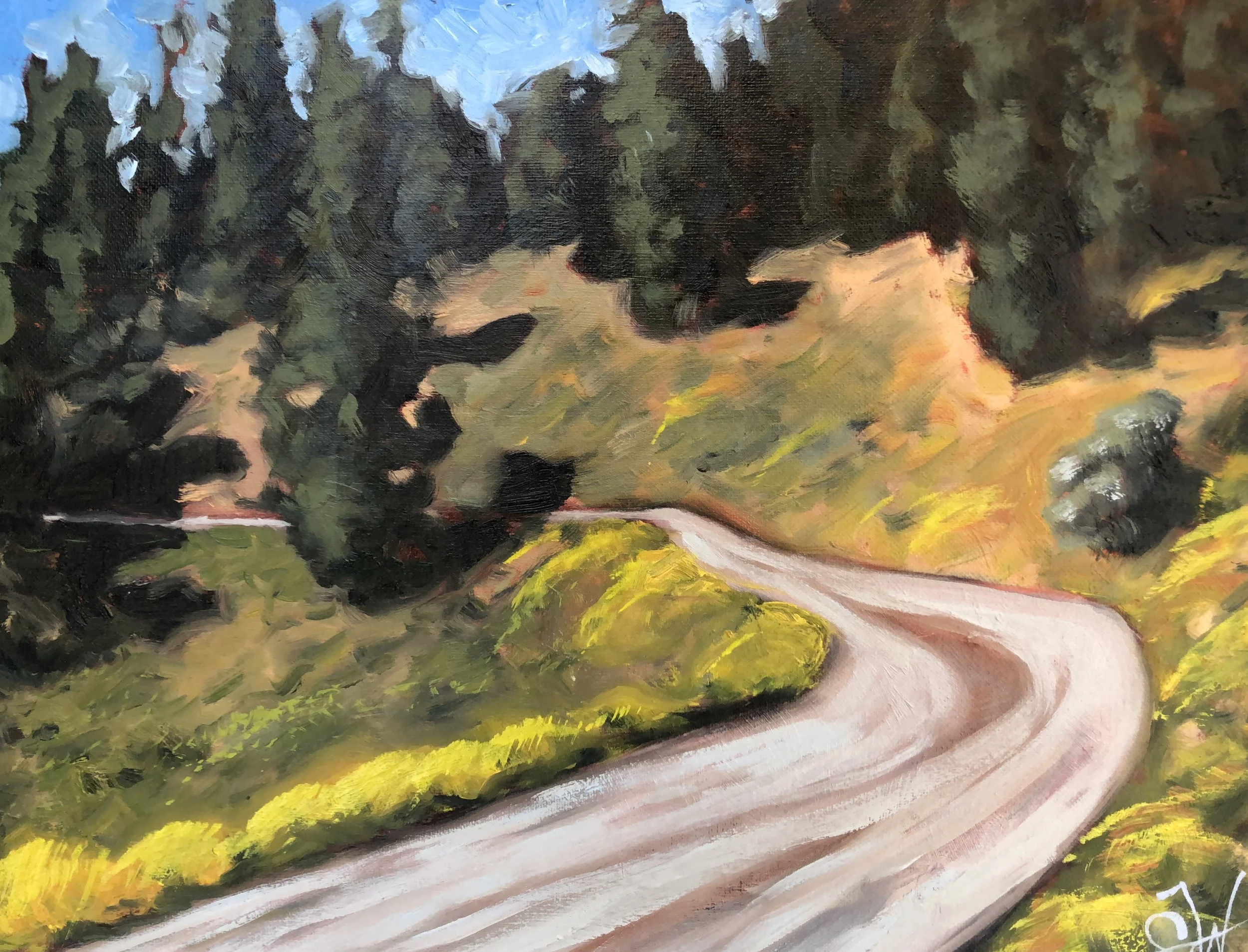 Mt. Ashland Road, 2025. Oil on canvas - 16" x 12" $425.00