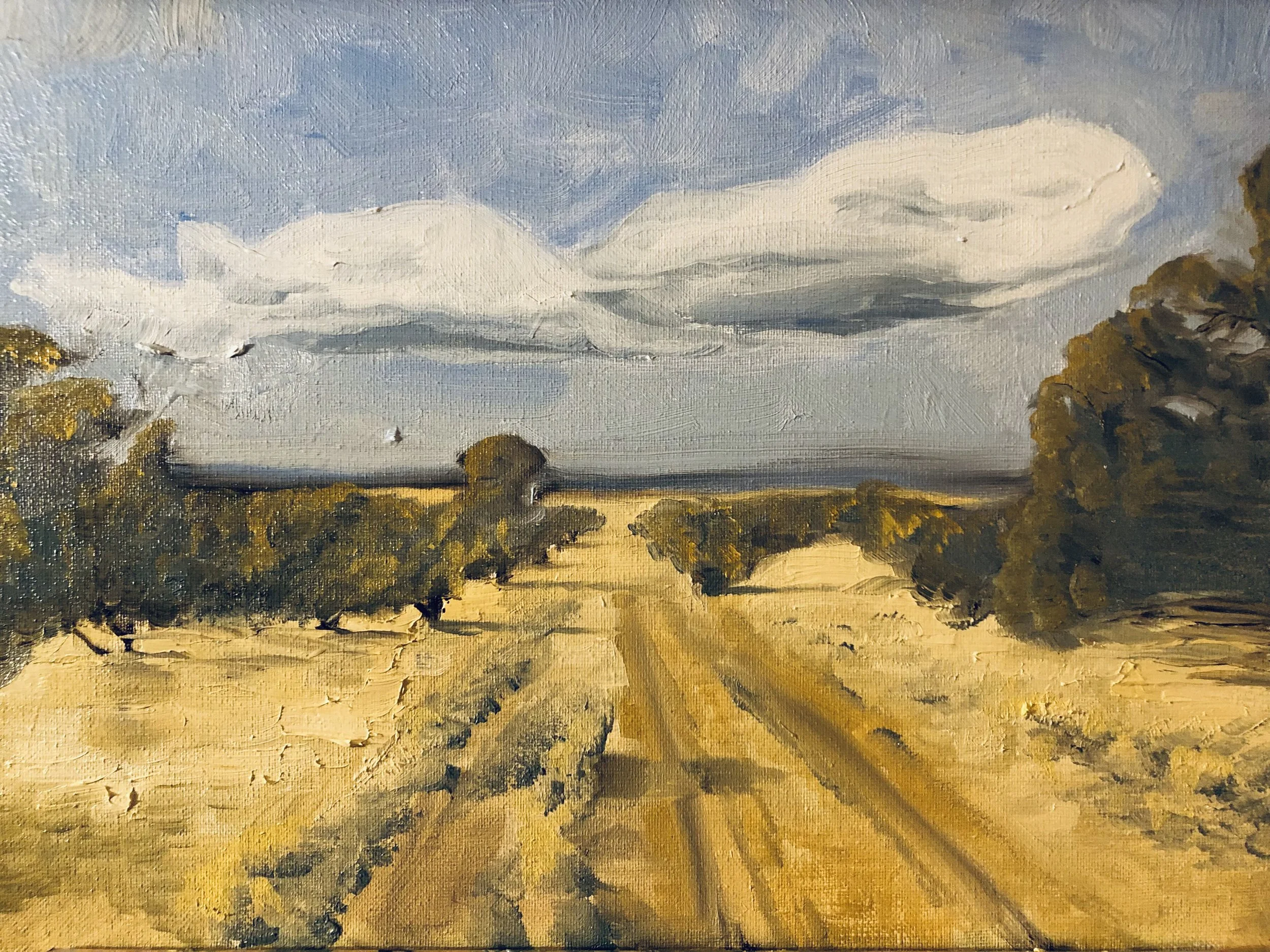 Desert Ranch Road, 2024. Oil on canvas - 14"x 11" SOLD