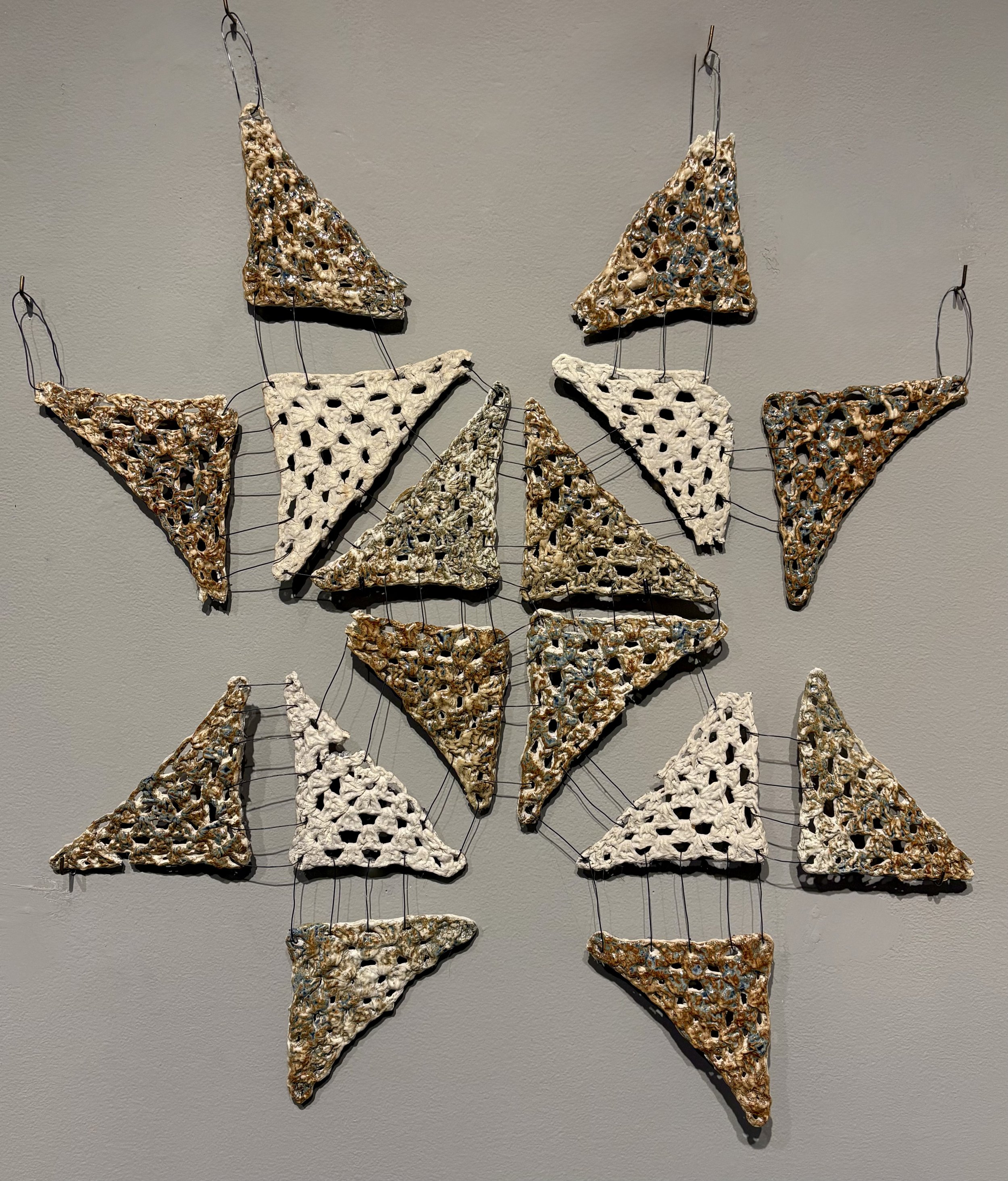 With Tradition in Mind, crocheched ceramics and wire, 2025