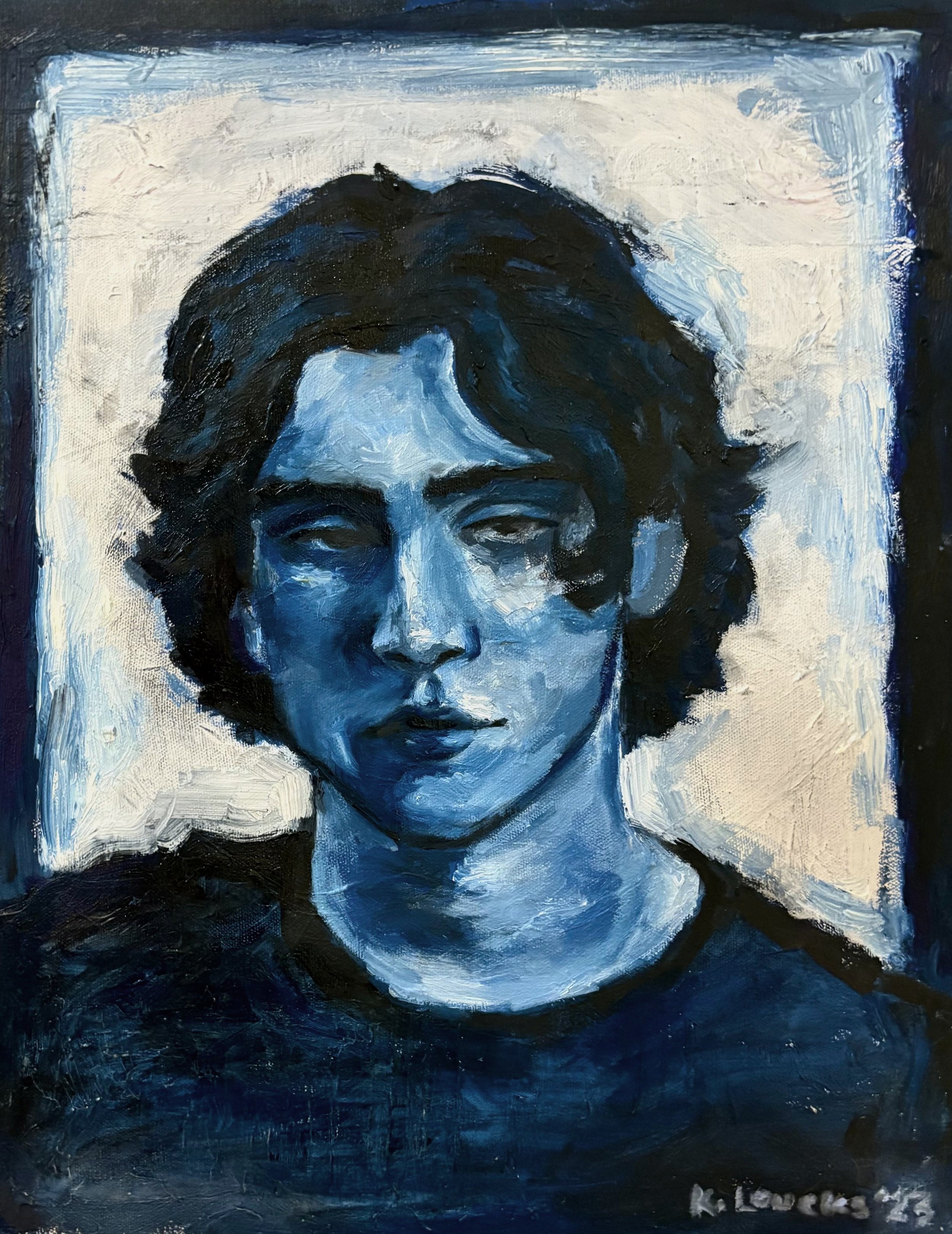 Untitled Monochrome Portrait, oil on canvas, 2023