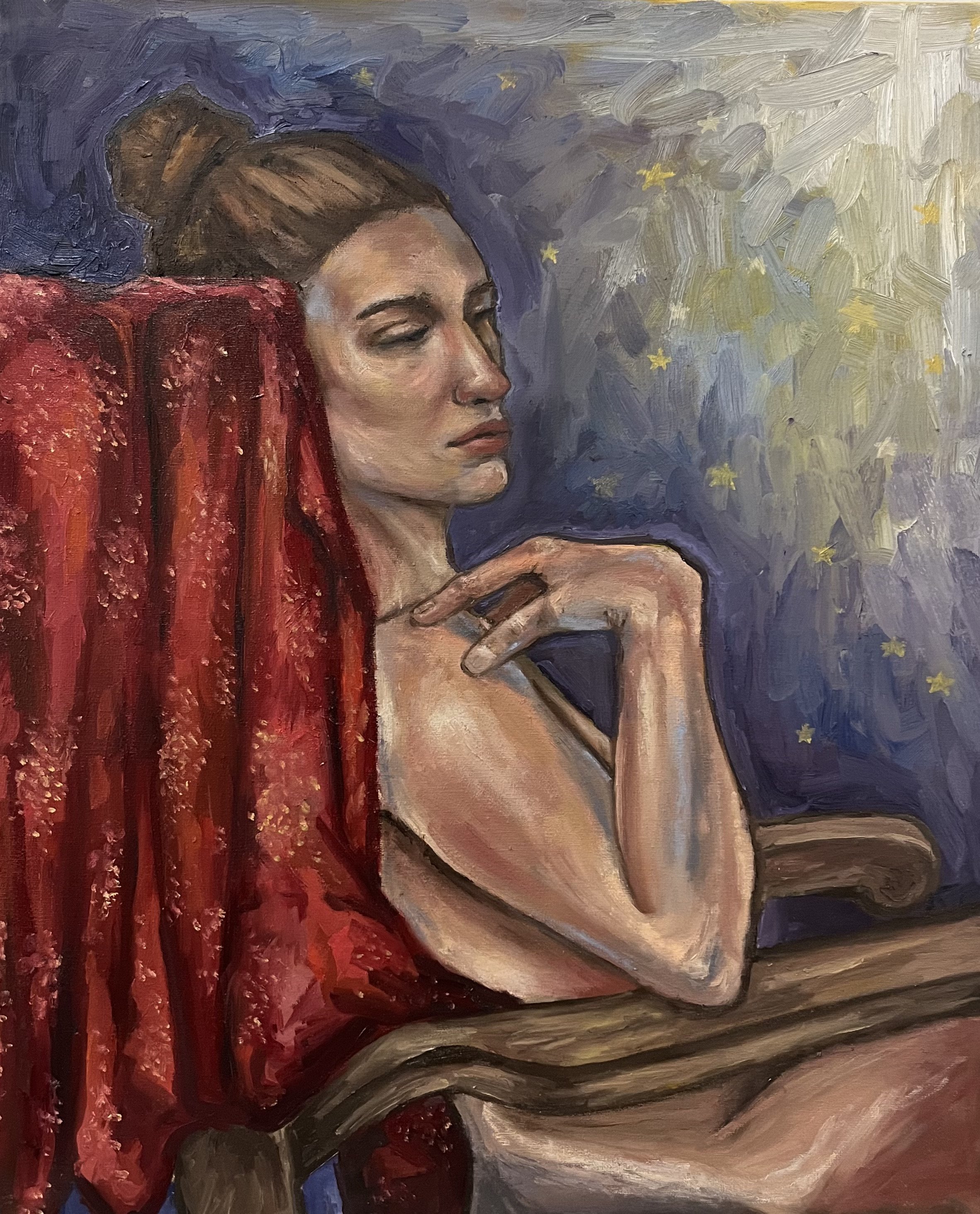 Nude Portrait Study, oil on canvas, 2023