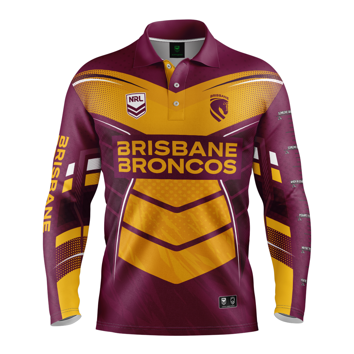 NRL 'Cyber' Fishing Shirt - Broncos - Adult - XL