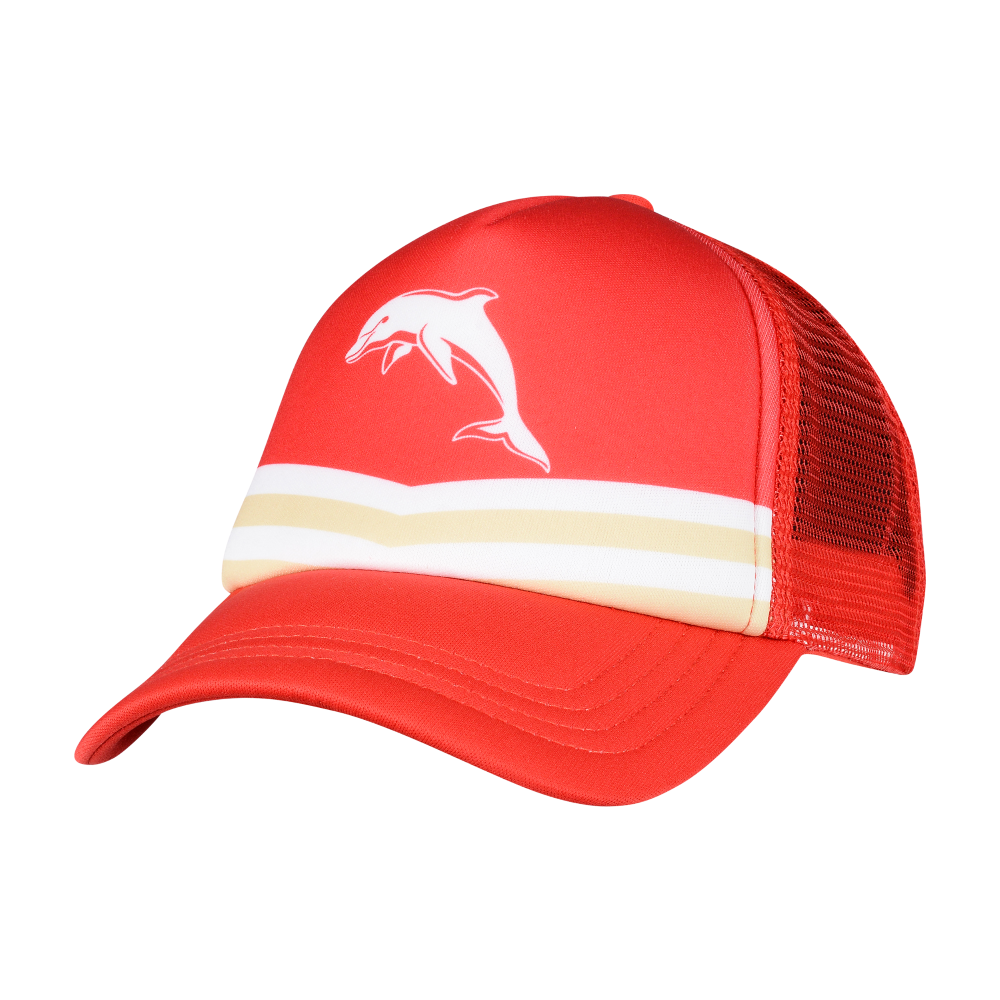 Dolphins Retro Trucker - Front - NRL25RDRT.png