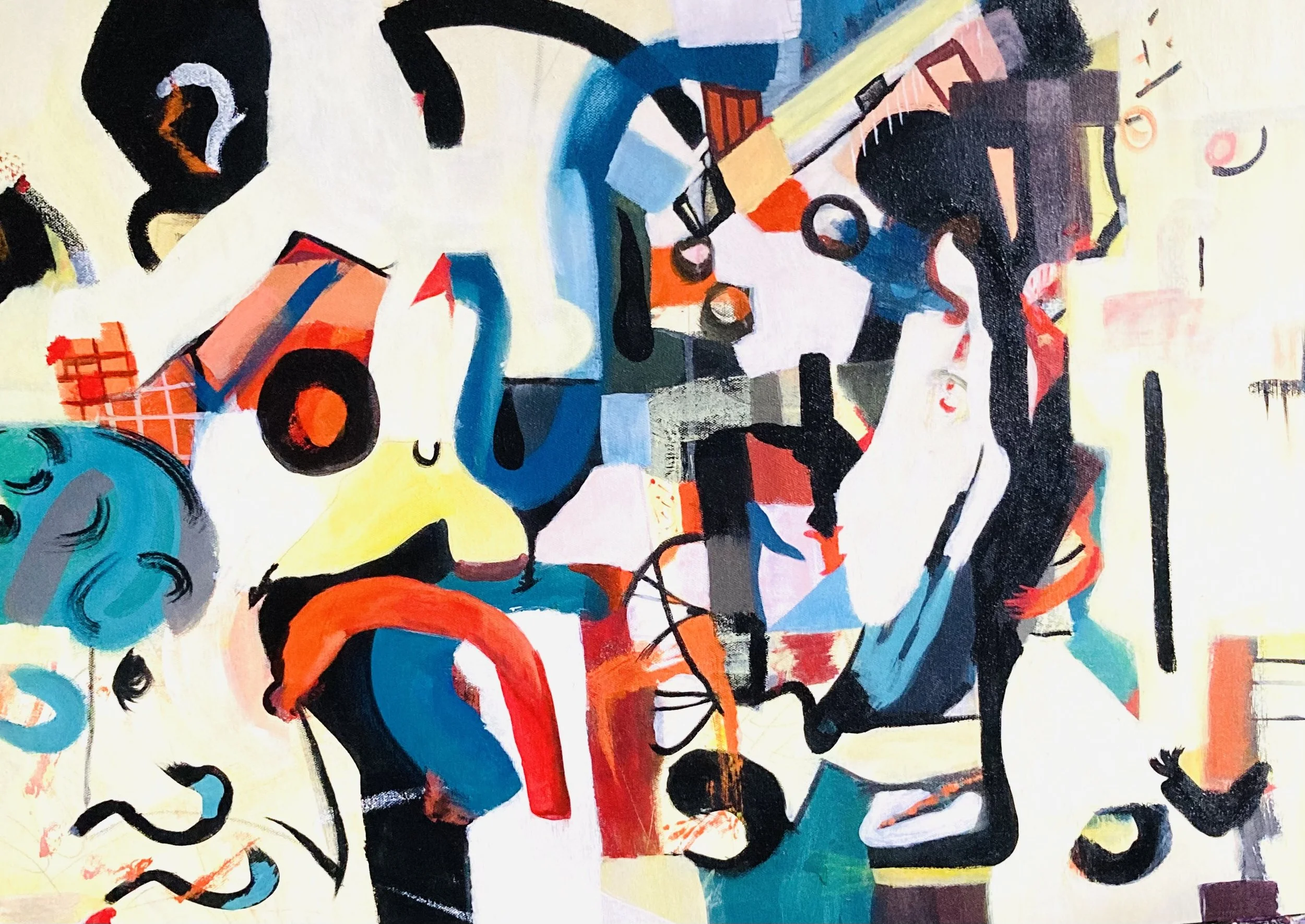 Psst, What Are We Eating? 31.5 " x 23.7" acrylic mixed media on gallery-wrapped heavy canvas $350.00