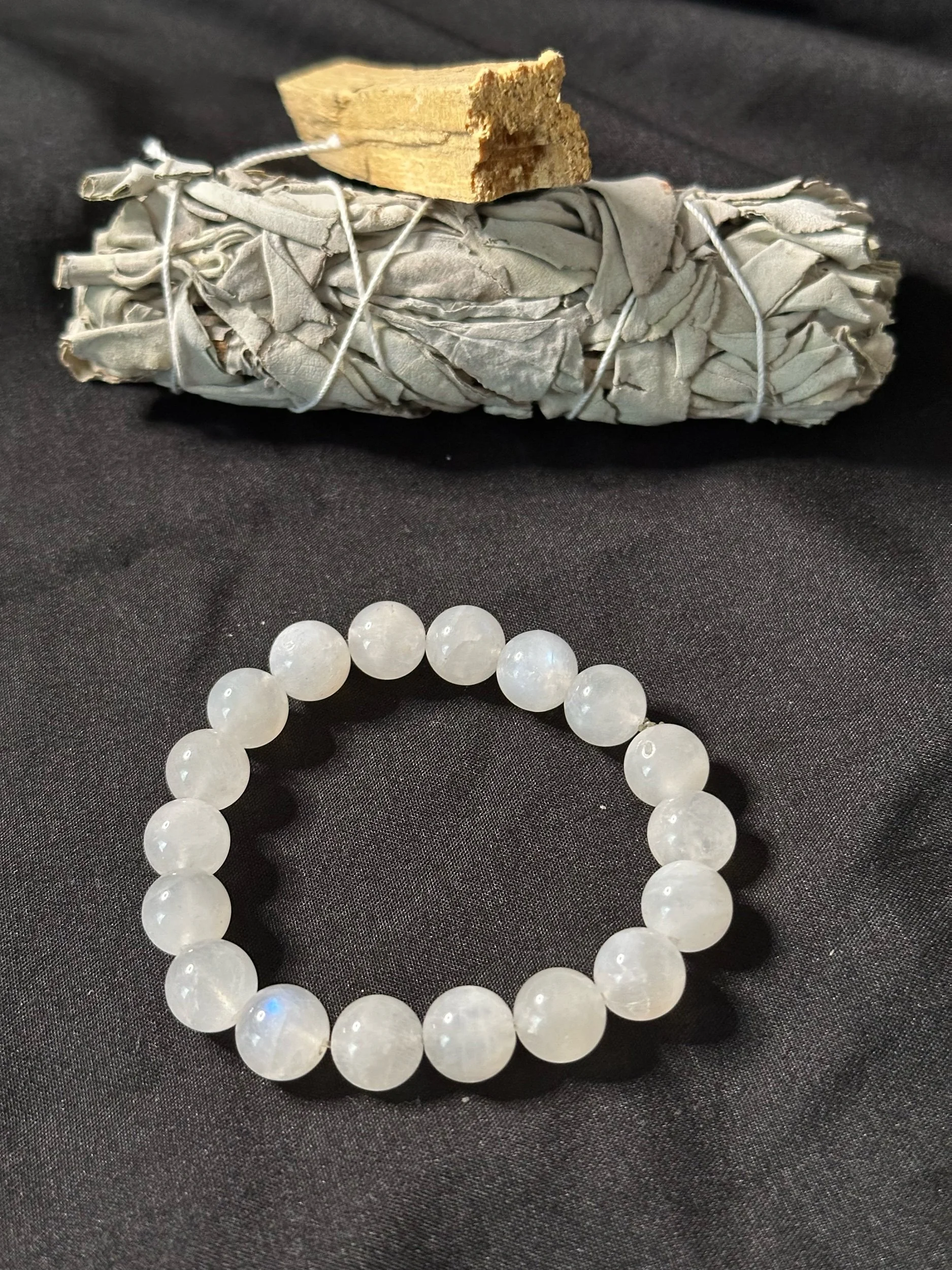 🌙 Lunar Light Bracelet (Rainbow moonstone)