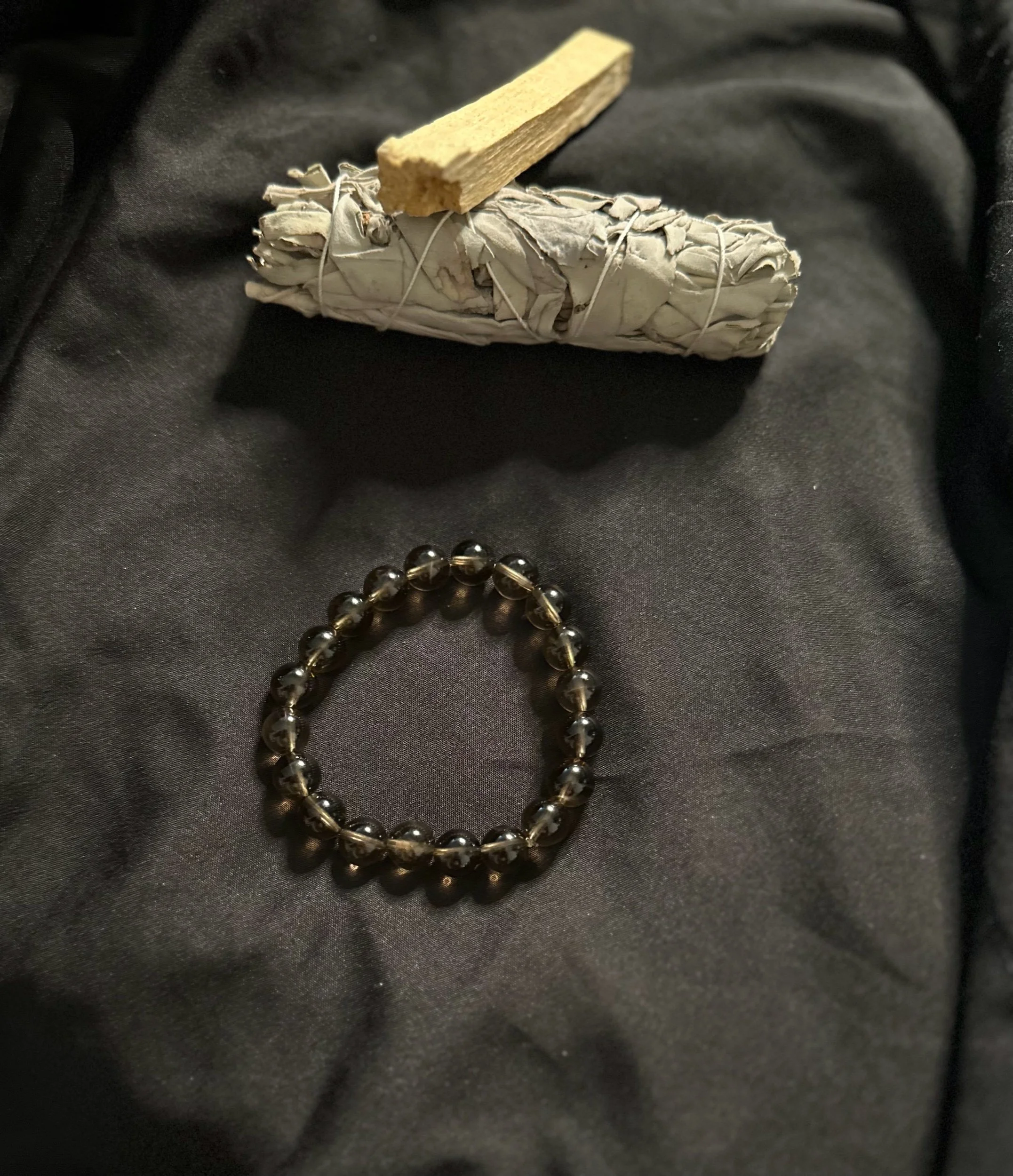 🧿🖤Unbothered Aura Bracelet ( Smoky Quartz)
