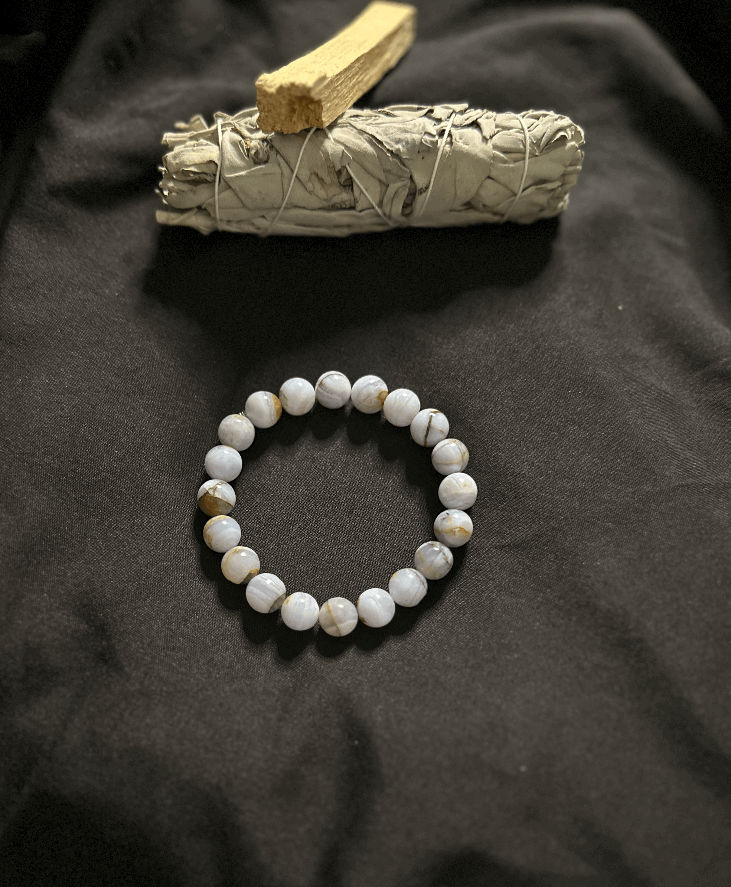 🌊✨ Calm Authority Bracelet (Blue Lace Agate)