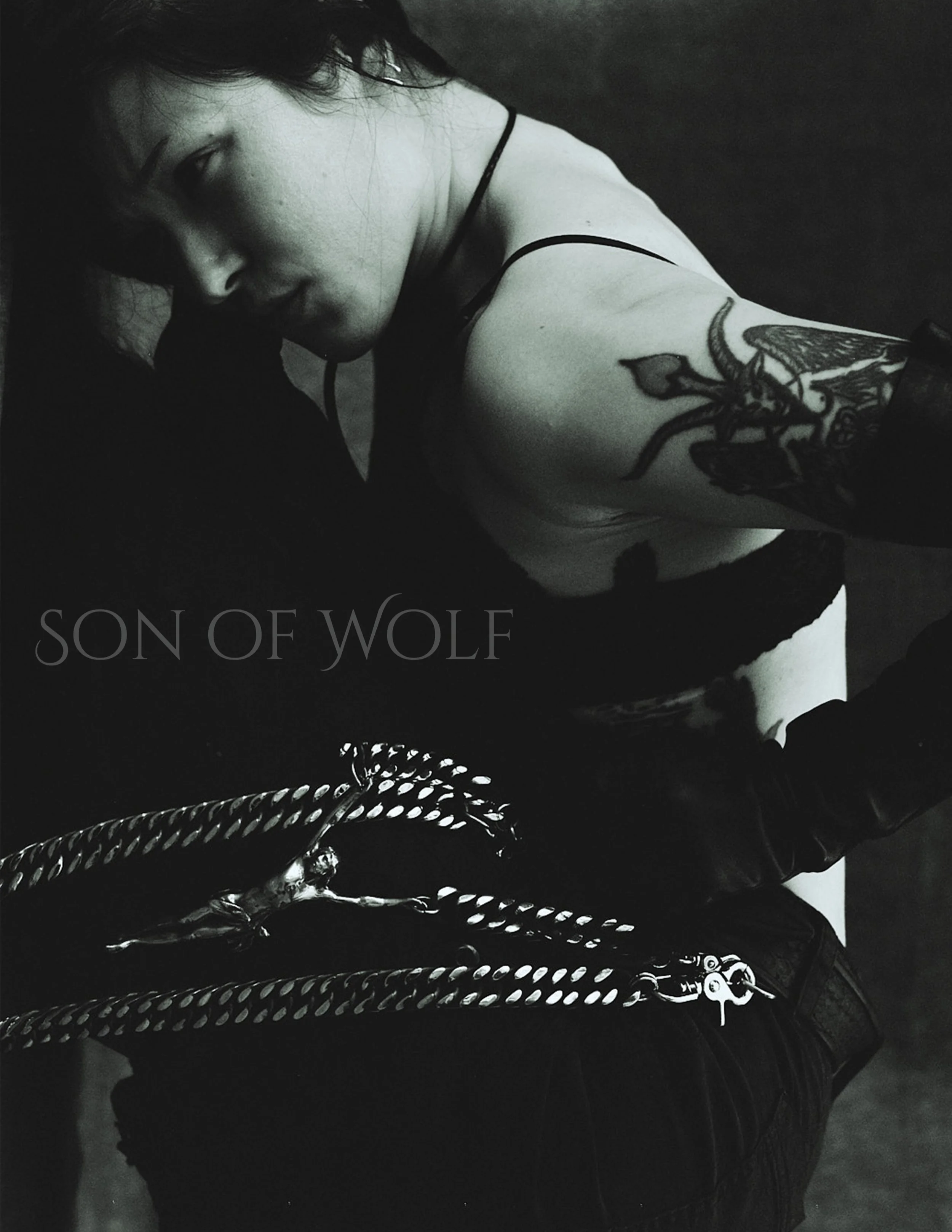 @luzialowe for Son of Wolf

Ouroboros Python belt
In Custom Christ in Chains &amp; Death Hook @sonofwolfla 
📷 @sabrinasvictoria 
Perfume: @meofusciuni Buio

Buio Parfum was conceived, created, and assembled while listening to Nils Frahm&rsquo;s Empt