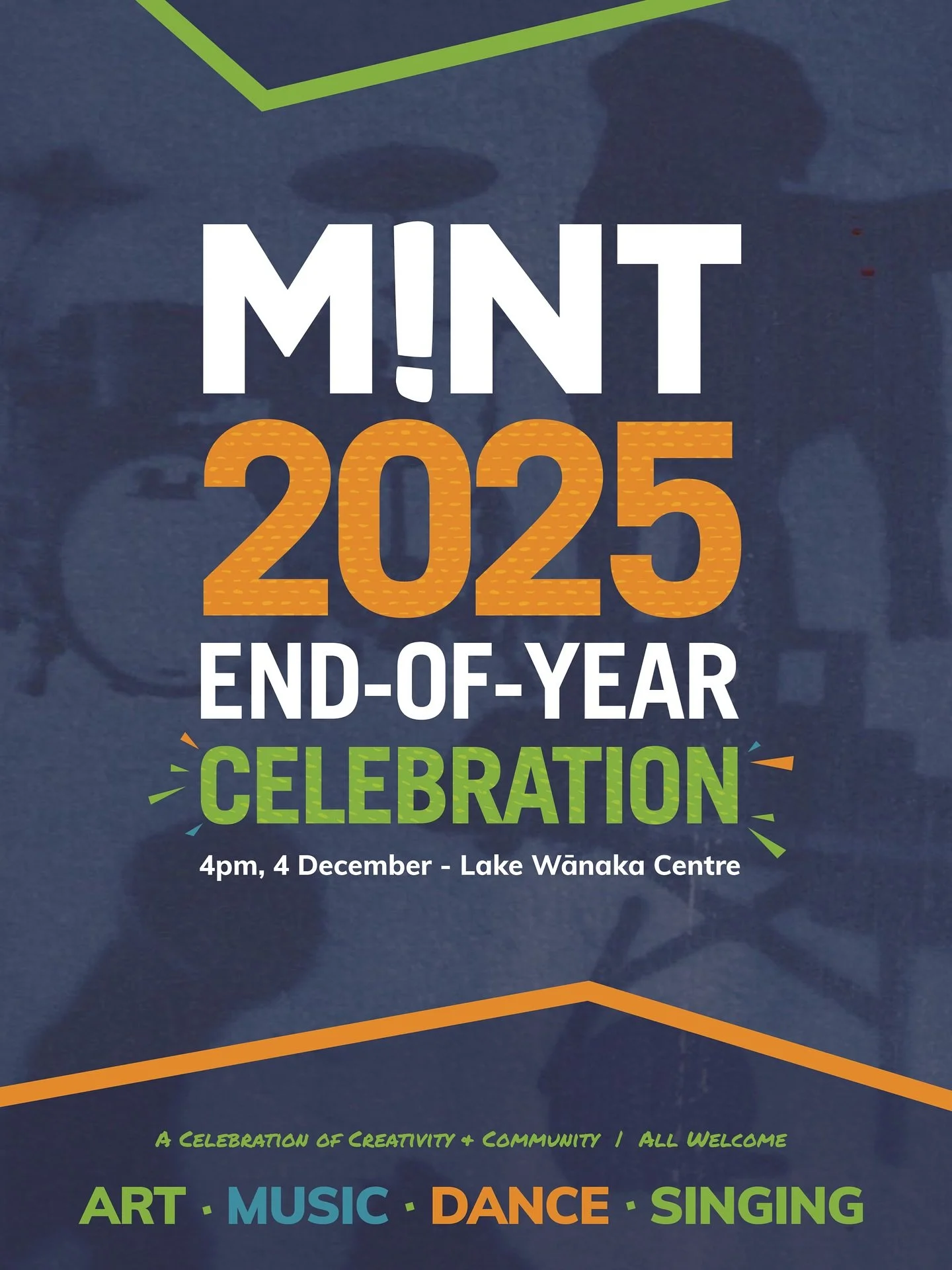 We&rsquo;re buzzing to invite you to the MINT End of Year Gig 🎉 a much-loved celebration of creativity, connection, and community. 

📍 Lake Wānaka Centre
📅 Thursday, 4 December | 4&ndash;7pm

Join us for a relaxed afternoon of live music and dance