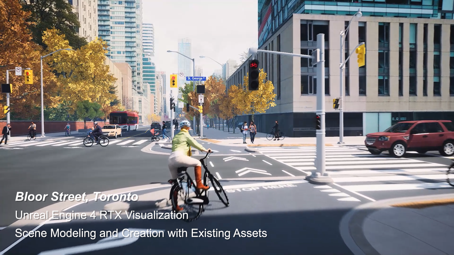 Flythrough: Bloor Street Protected Intersection