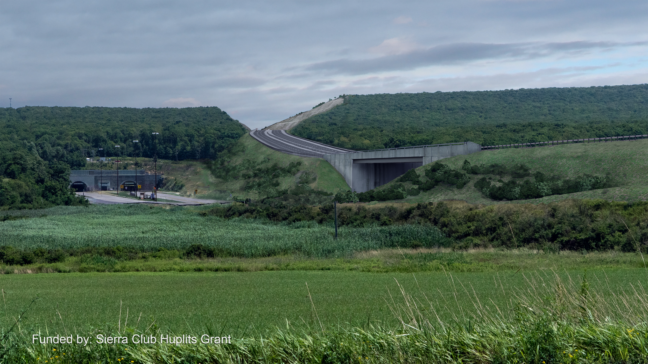 The proposed cut through the Allegheny Mountain.