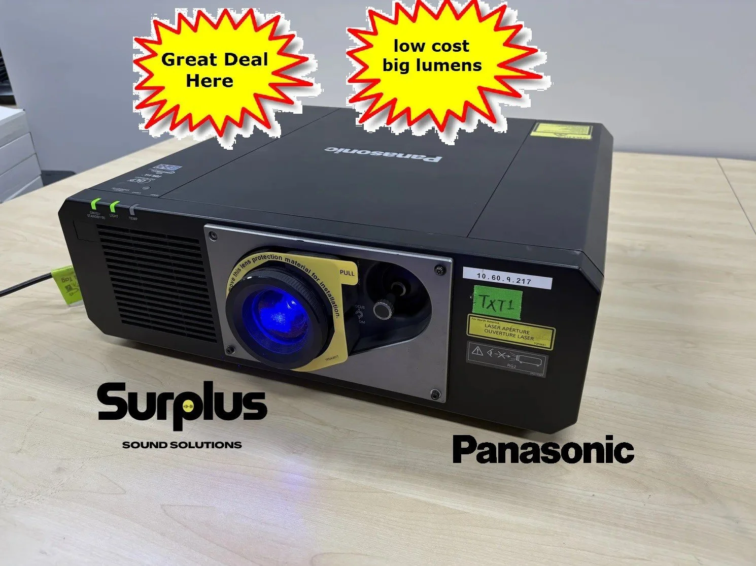 Panasonic  5400-Lumen   WUXGA Laser DLP Projector  Model: PT-RZ570B   (15-20k+HRS)     (20 In Stock)