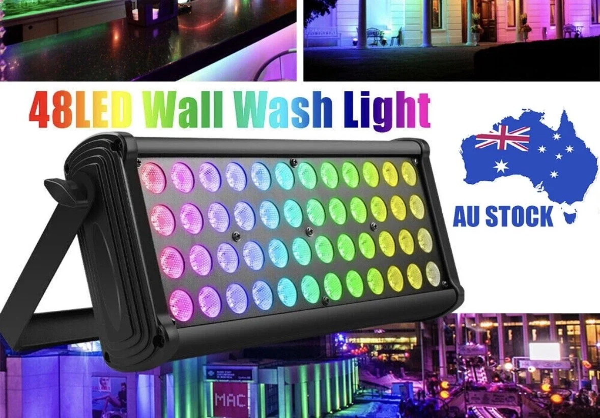 200W 48LED RGB Wall Wash Light DMX Church Wedding Stage Lighting Uplight Bar NEW