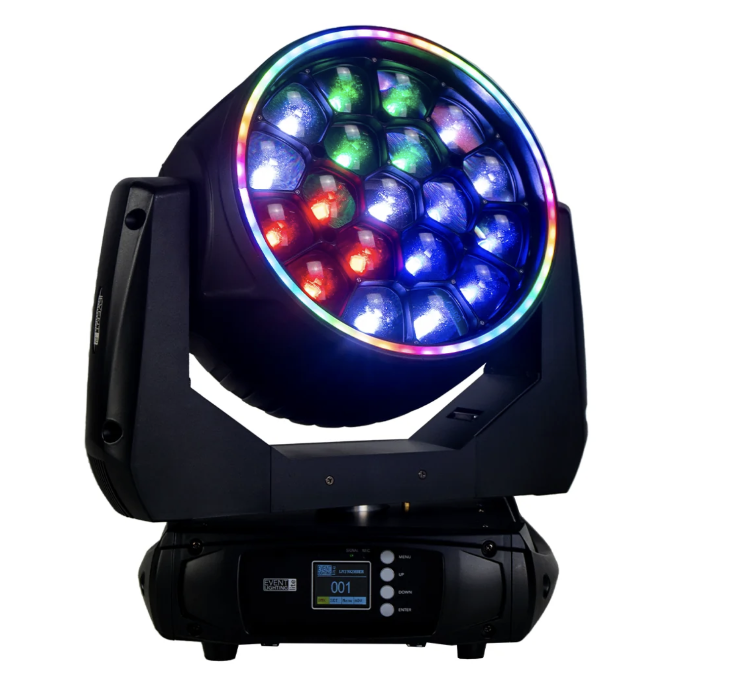 19 x 20W RGBW Zoom Wash Head with Pixel Control and Ring Light .     EVENT LIGHTING  LM19X20BER