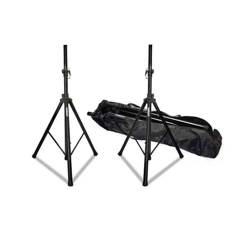 Speaker Stands Pair & Bag Strong Aluminium 35mm 30Kg PA Professional DJ Stage NEW!