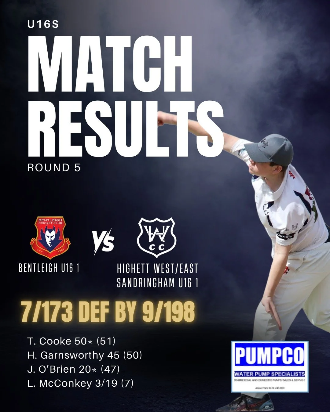 ✨ MATCH RESULTS ✨

After a wash-out for the First XI and the Third XI unfortunately unable to field a side, it was the youngsters and women that put on a show this weekend!

With another win for the U16s leaving them 2nd on the ladder, a well deserve