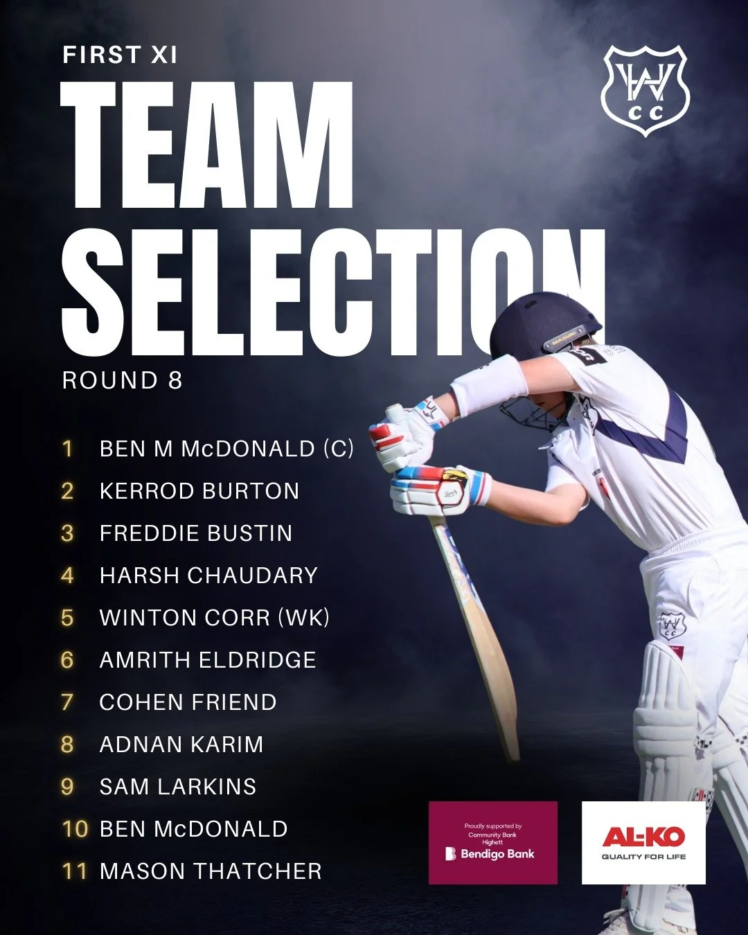 ✨ TEAM SELECTION ✨

It's the last round before the Christmas break and here are our teams for the weekend! 

Good luck everyone! Hope to see you there supporting the Burra 💙🤍