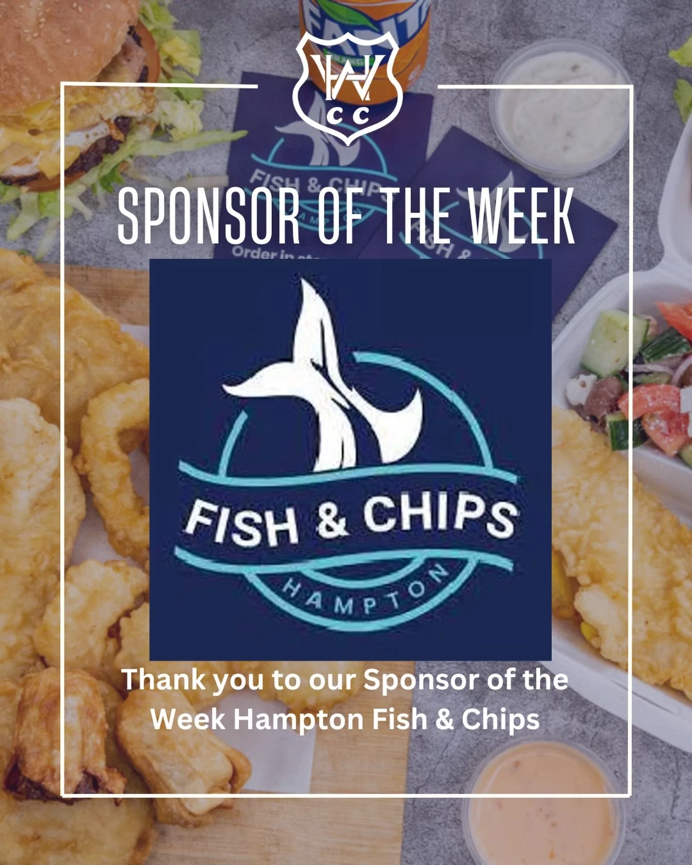 Giving thanks to our Sponsor of the Week Hampton Fish and Chips

&lsquo;Welcome to our family owned and run business.

Serving fresh fish and chips, burgers, salads, sweets and more...&rsquo;