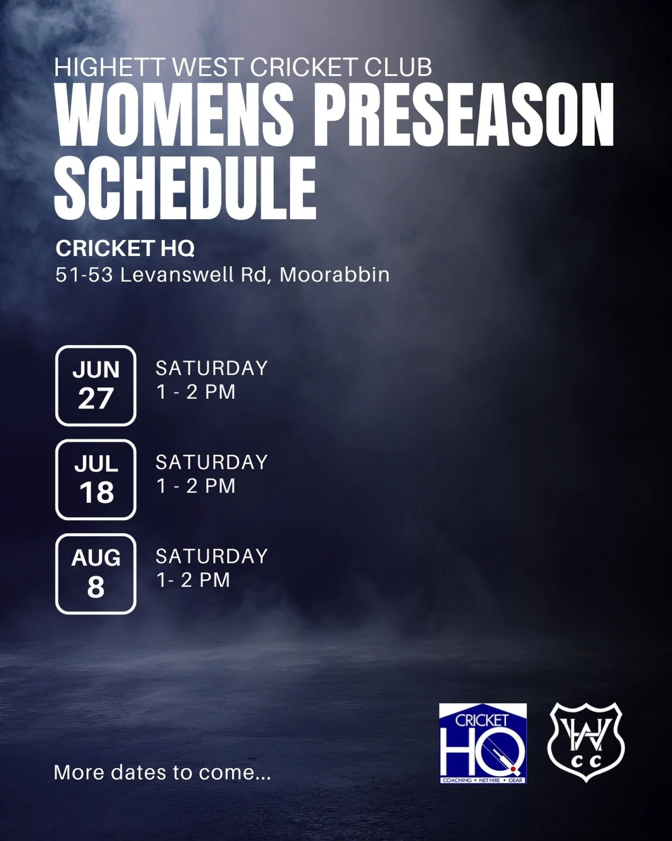 It is official! The women have their first pre-season training session next Saturday 27th, 1-2 pm at Cricket HQ Moorabbin. More sessions to come. Can&rsquo;t wait to see you there! 🔵⚪️ #gotheburra