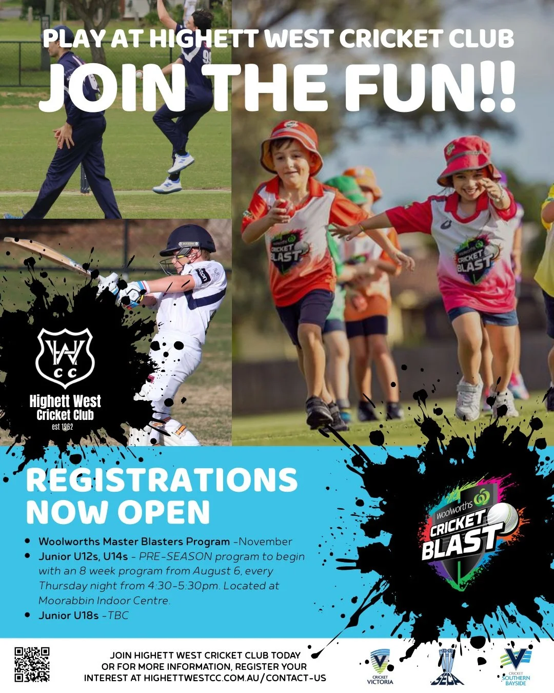 🏏🔥 JUNIOR CRICKET IS BACK! 🔥🏏

Our U12s &amp; U14s Junior Program kicks off on Thursday, 6th August from 4:30pm&ndash;5:30pm!

📍 Moorabbin Indoor Sports (Jump Centre)

These sessions will be based around exciting Indoor Cricket match play, givin