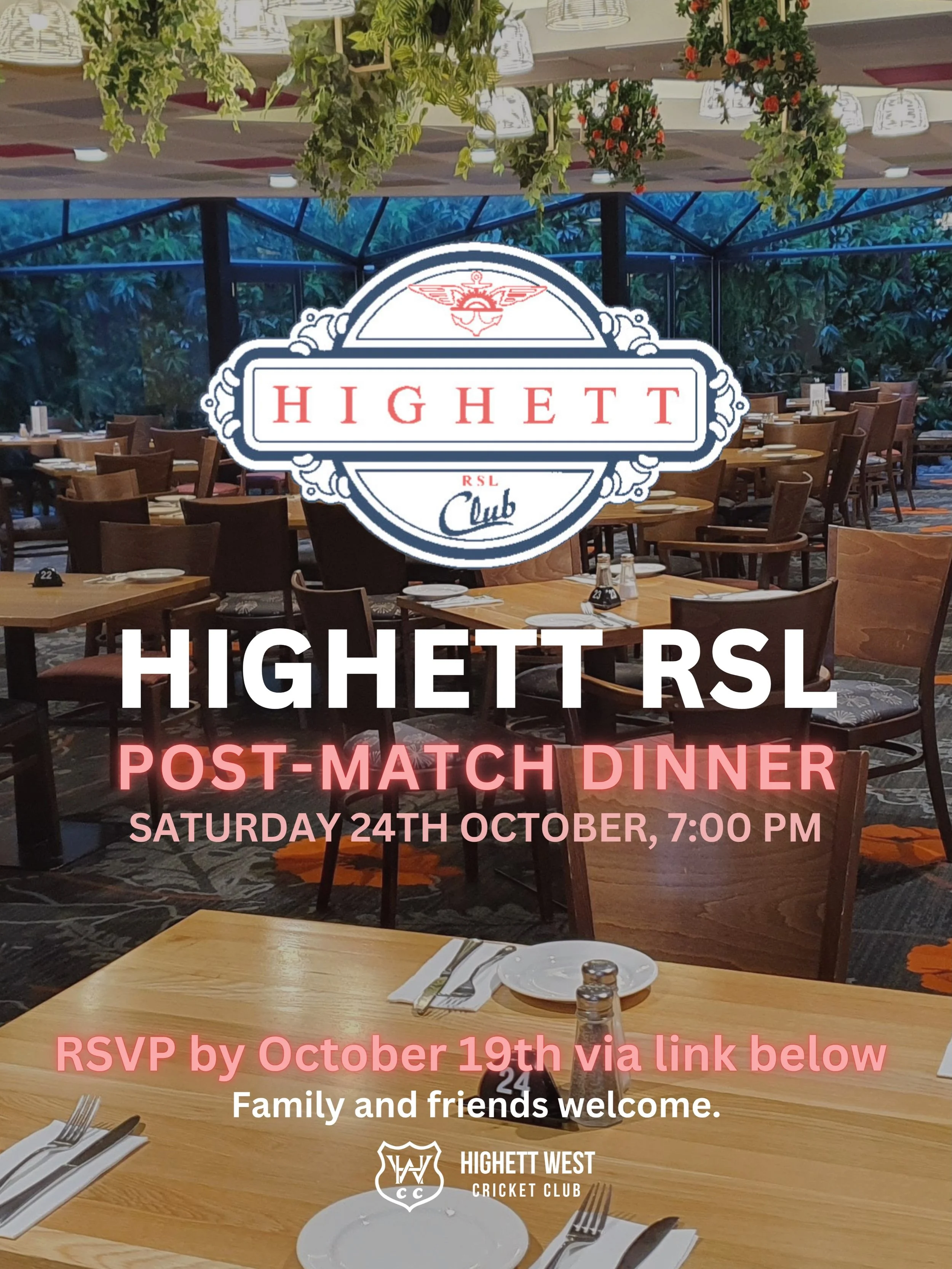 Our annual post-match RSL dinner is on next Saturday, October 24 at 7pm. A great opportunity to get together after a few weeks into the season and enjoy the club spirit!

RSVP via the link below 👇🏼 

https://www.trybooking.com/au/event/1665570

The