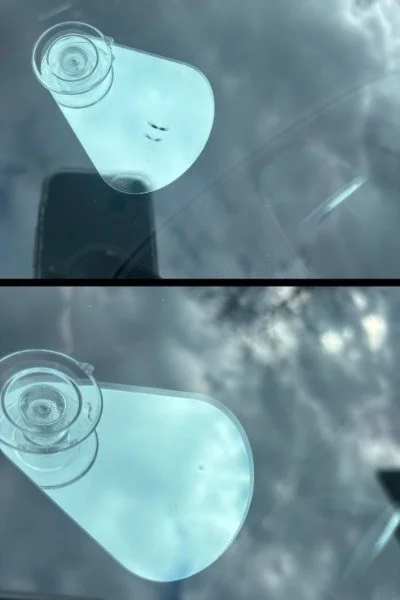 before and after chip repair done in inman park