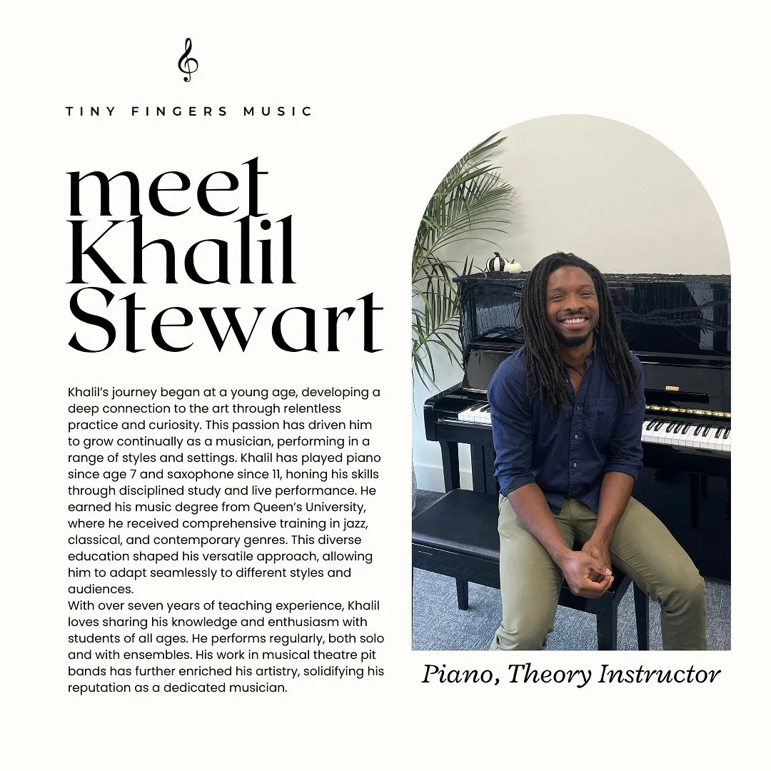 🎹 Excited to introduce our new piano teacher, Khalil!🎶

With over 20 years of playing experience, Khalil holds a Bachelor of Music from Queen&rsquo;s University, specializing in jazz, classical, and contemporary genres. With more than 7 years of te