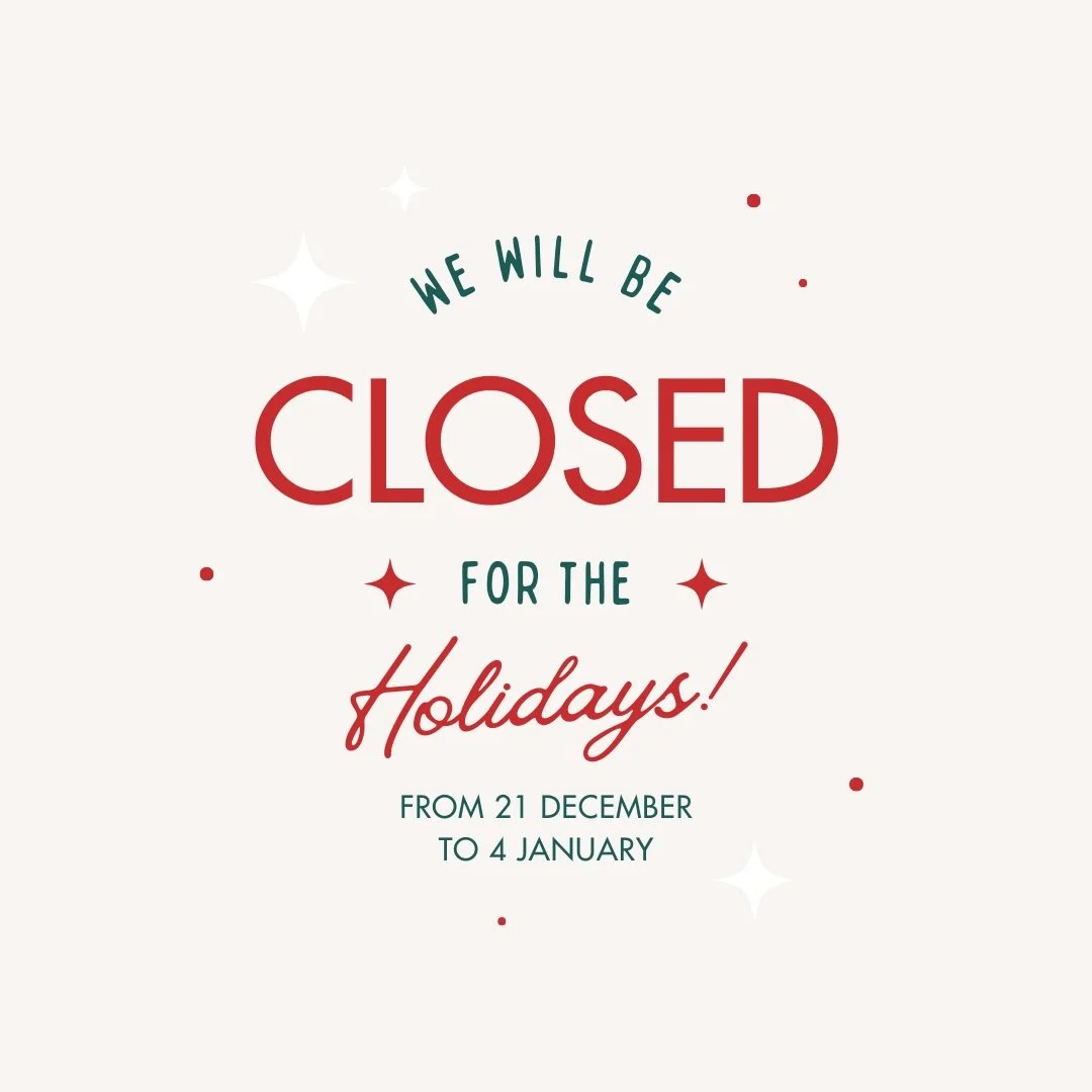 Holiday break is here! 🎄✨

We will be closed from December 21&ndash;January 4 and will see everyone in the new year! Wishing everyone a joyful holiday season! 🎶