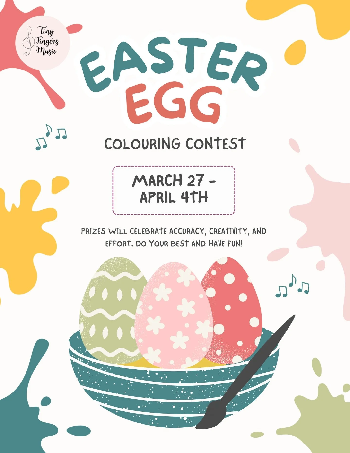 Let the Easter fun begin! 🎨🐰
Our Easter Egg Colouring Contest is here!

🗓 March 27 &ndash; April 4
✨ Prizes for creativity, effort &amp; accuracy
🏆 Winners will be announced the week of April 13th

Grab your colouring sheet from your teacher duri