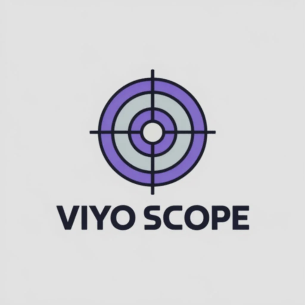 Logo with purple and gray target symbol above the text 'VIYO SCOPE' on a light background.