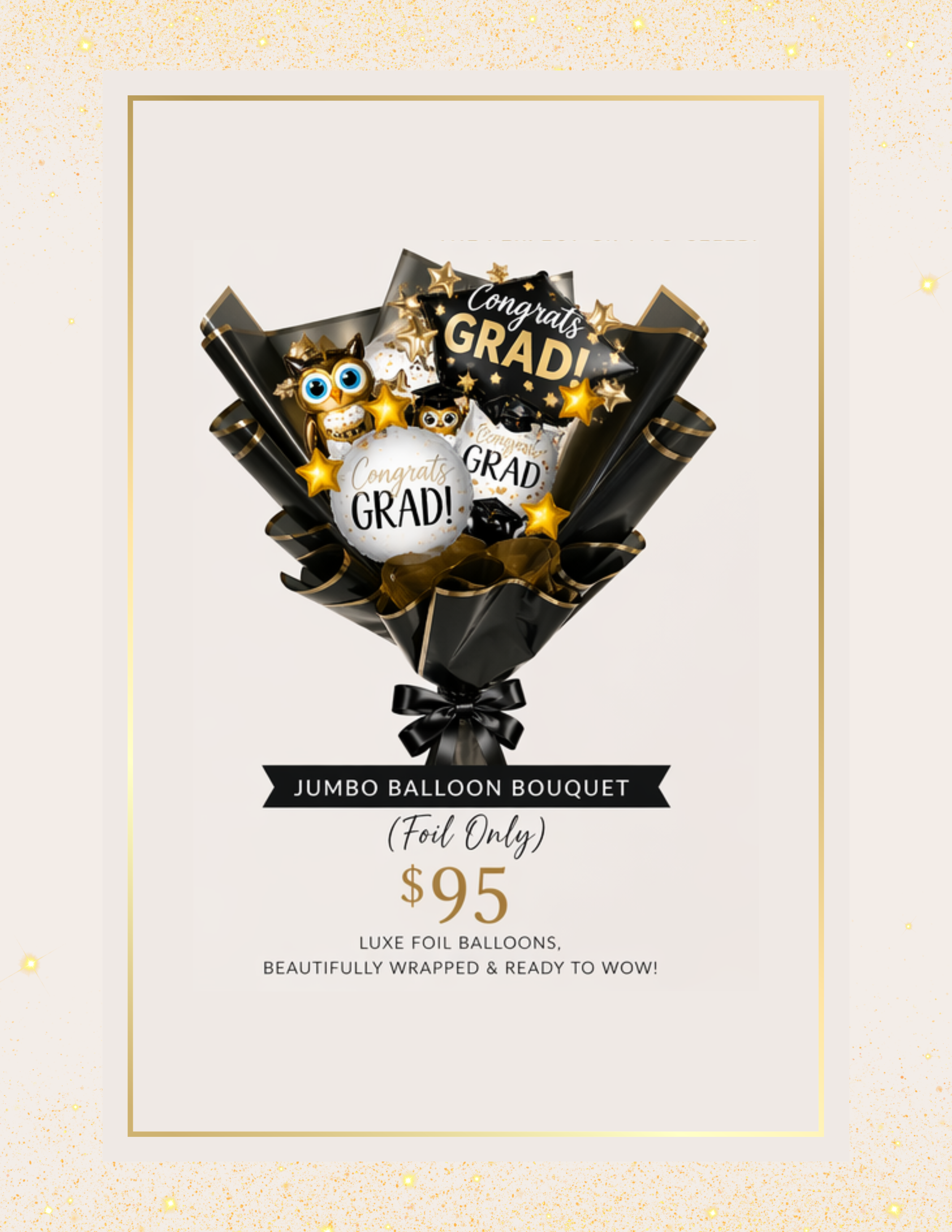 Graduation Jumbo Foil Balloon Bouquet
