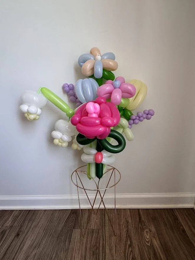 Custom Mixed Flower Balloon Bouquet - variety of flowers 