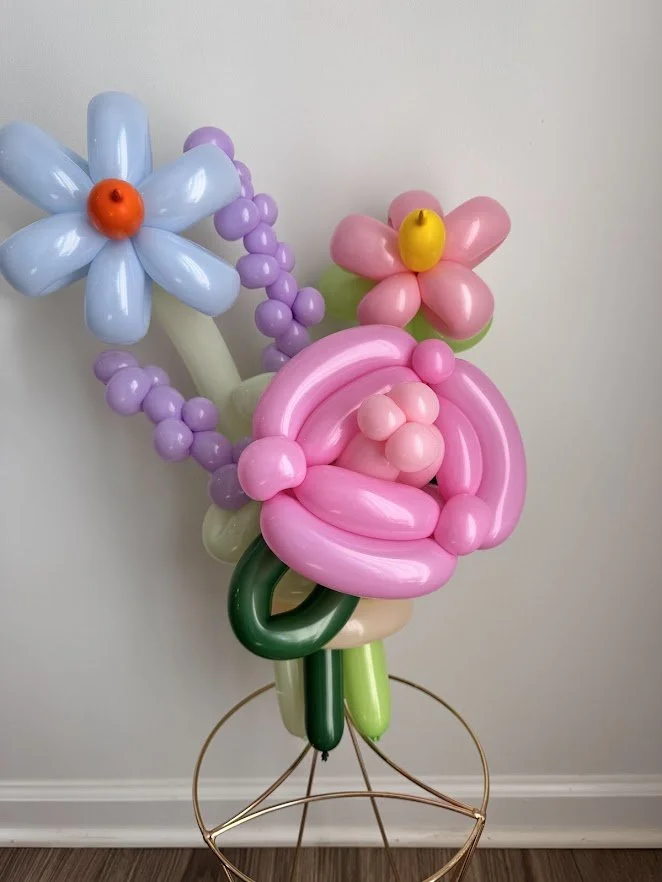 Custom Mixed Flower Balloon Bouquet - variety of flowers 