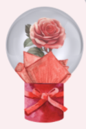Stuffed Bubble Balloon with Rose