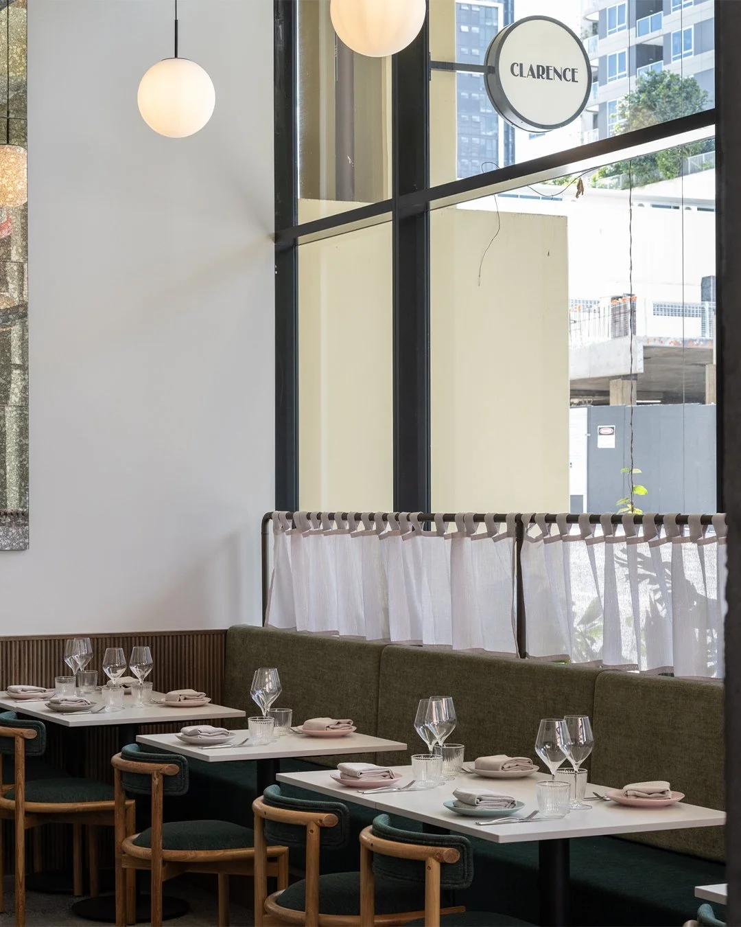 Spring evenings are made for Clarence. Soft lights, bold flavours, and glasses raised with friends. 🥂✨ A modern Brisbane dining room where conversation flows as smoothly as the wine.