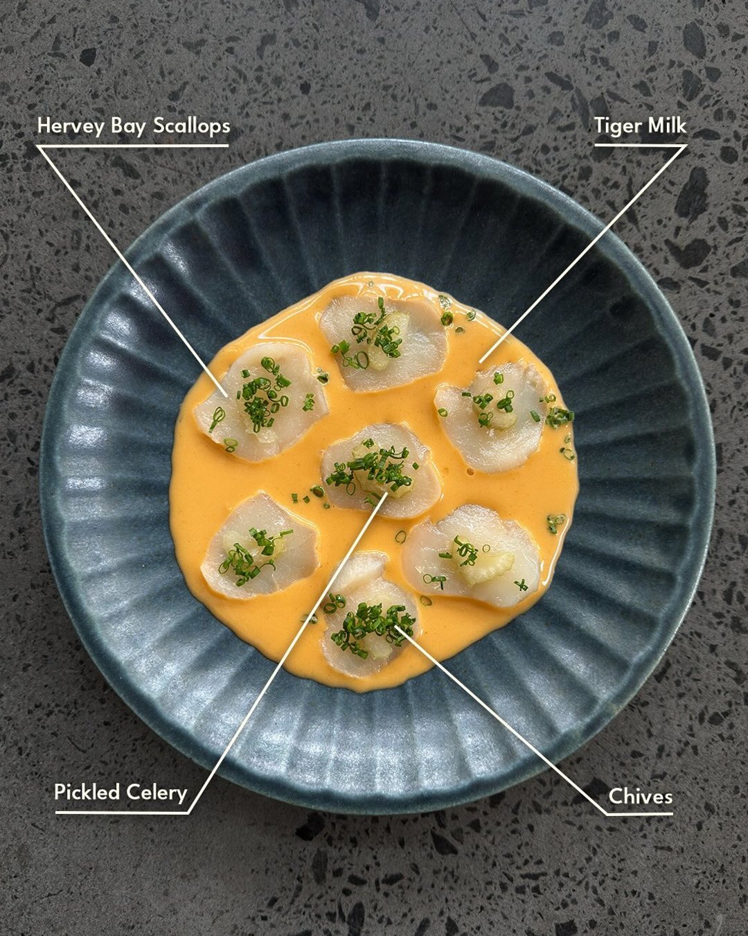 Hervey Bay scallop with tiger milk dressing and pickled celery, fresh, sharp, and ridiculously moreish. It's the kind of entr&eacute;e that makes you slow down and actually savour it. If you're building a Fish Lane night out, start strong and book Cl