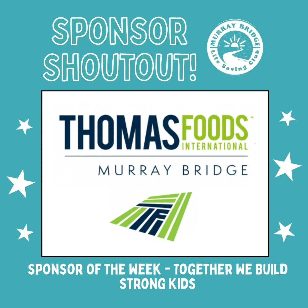 🌟 Sponsor of the Week 🌟

This week we would like to acknowledge and thank Thomas Foods International Murray Bridge for their support of Murray Bridge Life Saving Club.

Their contribution helps us:
✔ Deliver our Nippers program at Sturt Reserve
✔ P