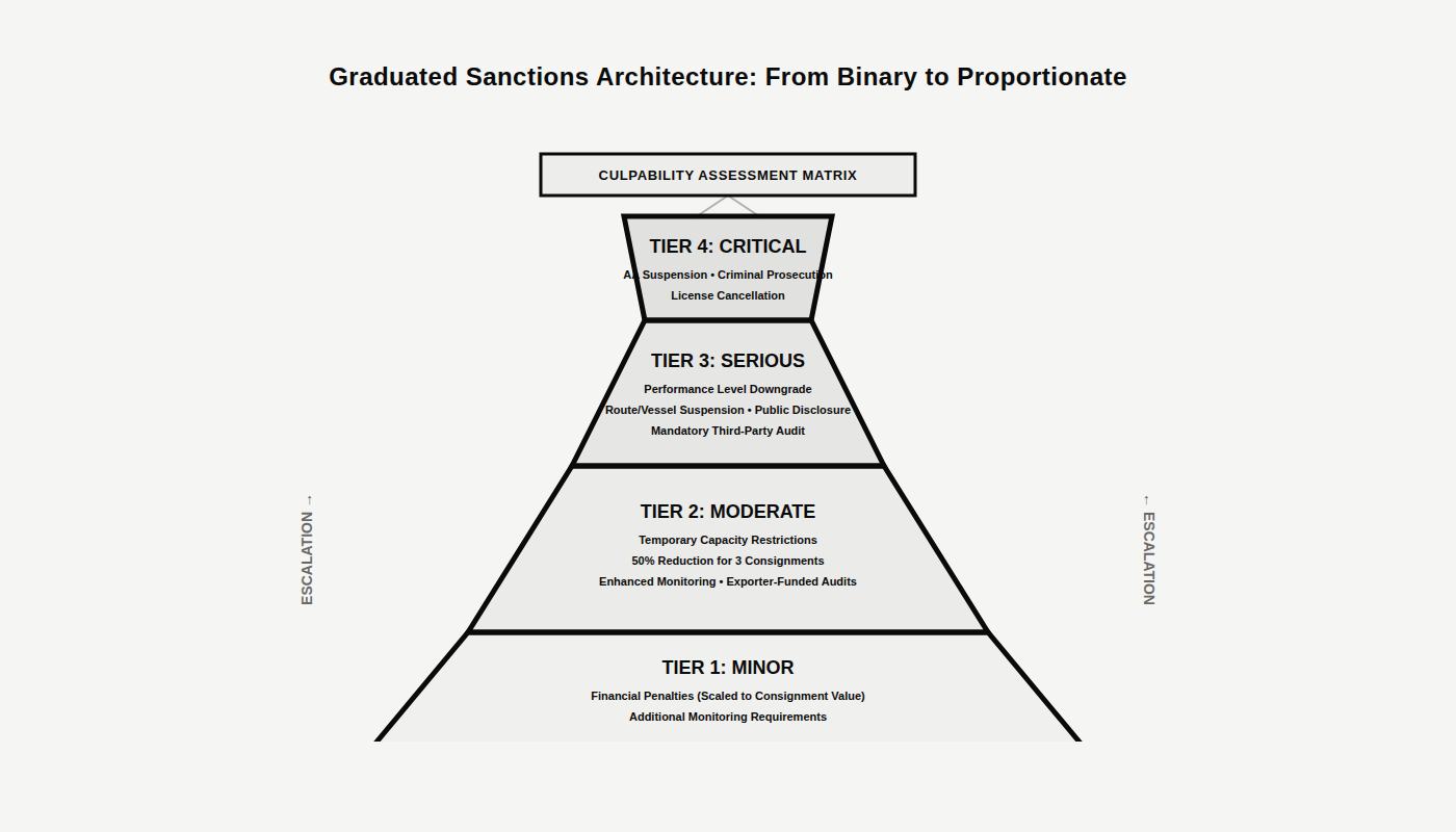 Image showing the graduated sanctions architecture of Live Animal Exports